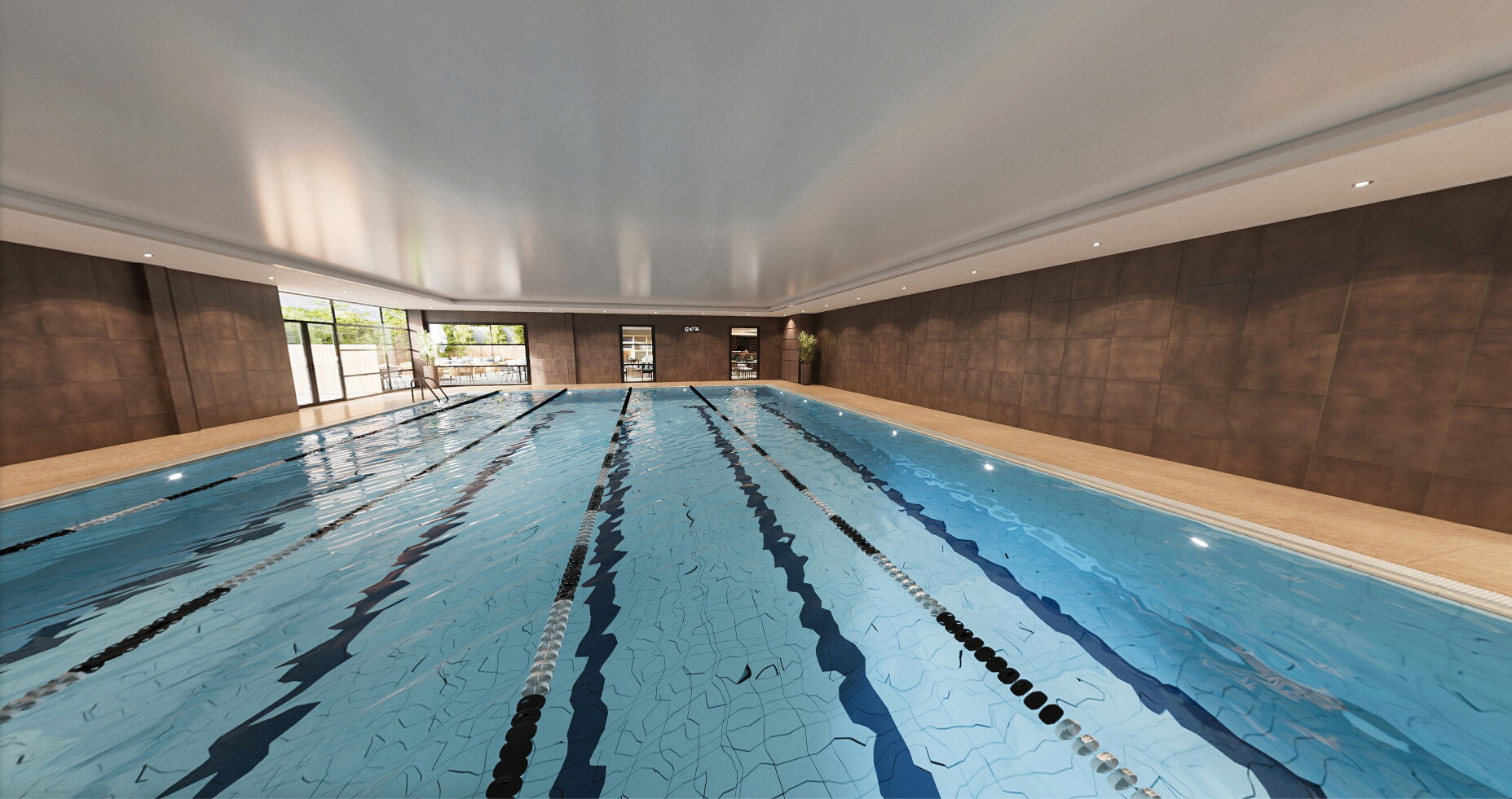 Artist's impression of inviting pool, with gentle ripples in the water