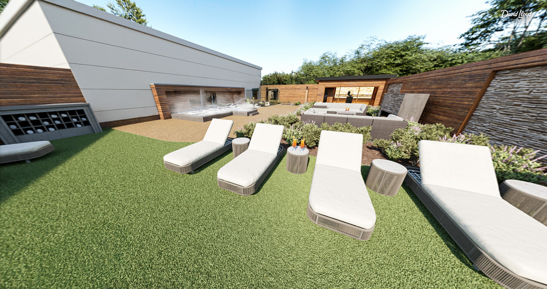 Artist's impression of loungers in the Spa Garden