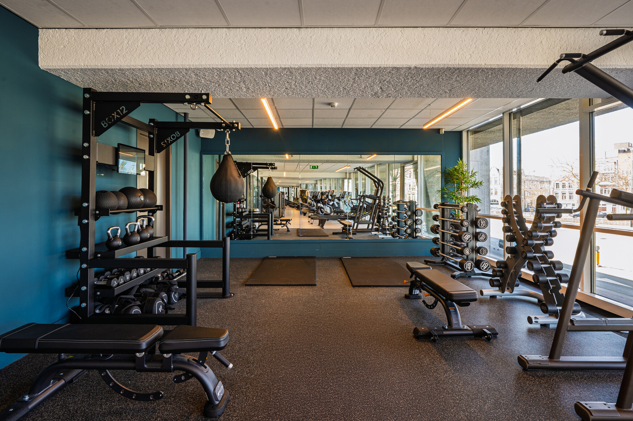 weighst area and gym floor at David Lloyd Amsterdam