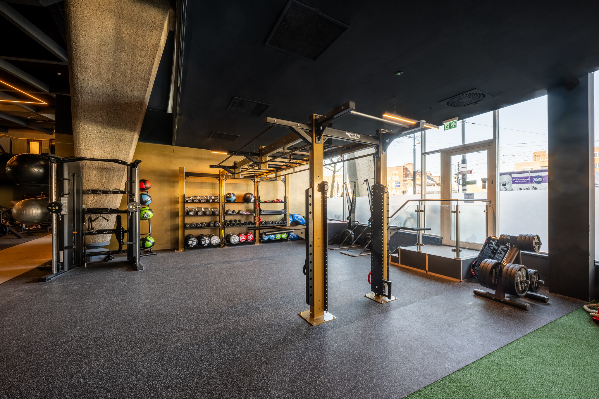 A man working out with a ball
