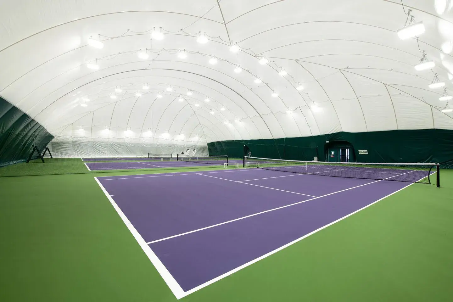 All-weather bubble tennis court