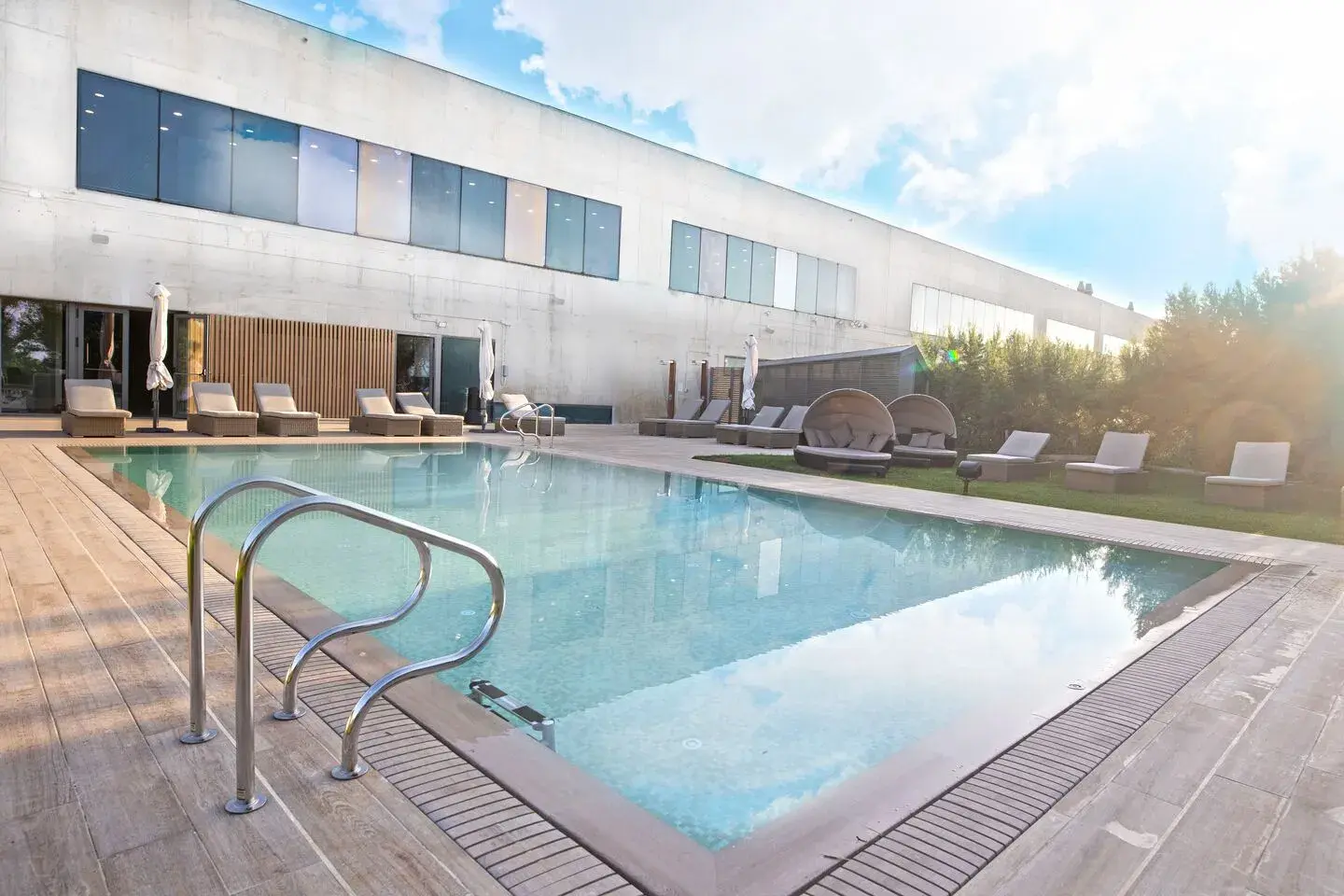 Lounging by the pool