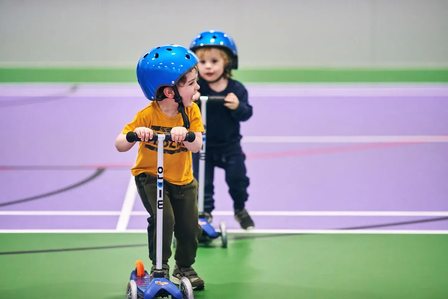 Kids on scooters