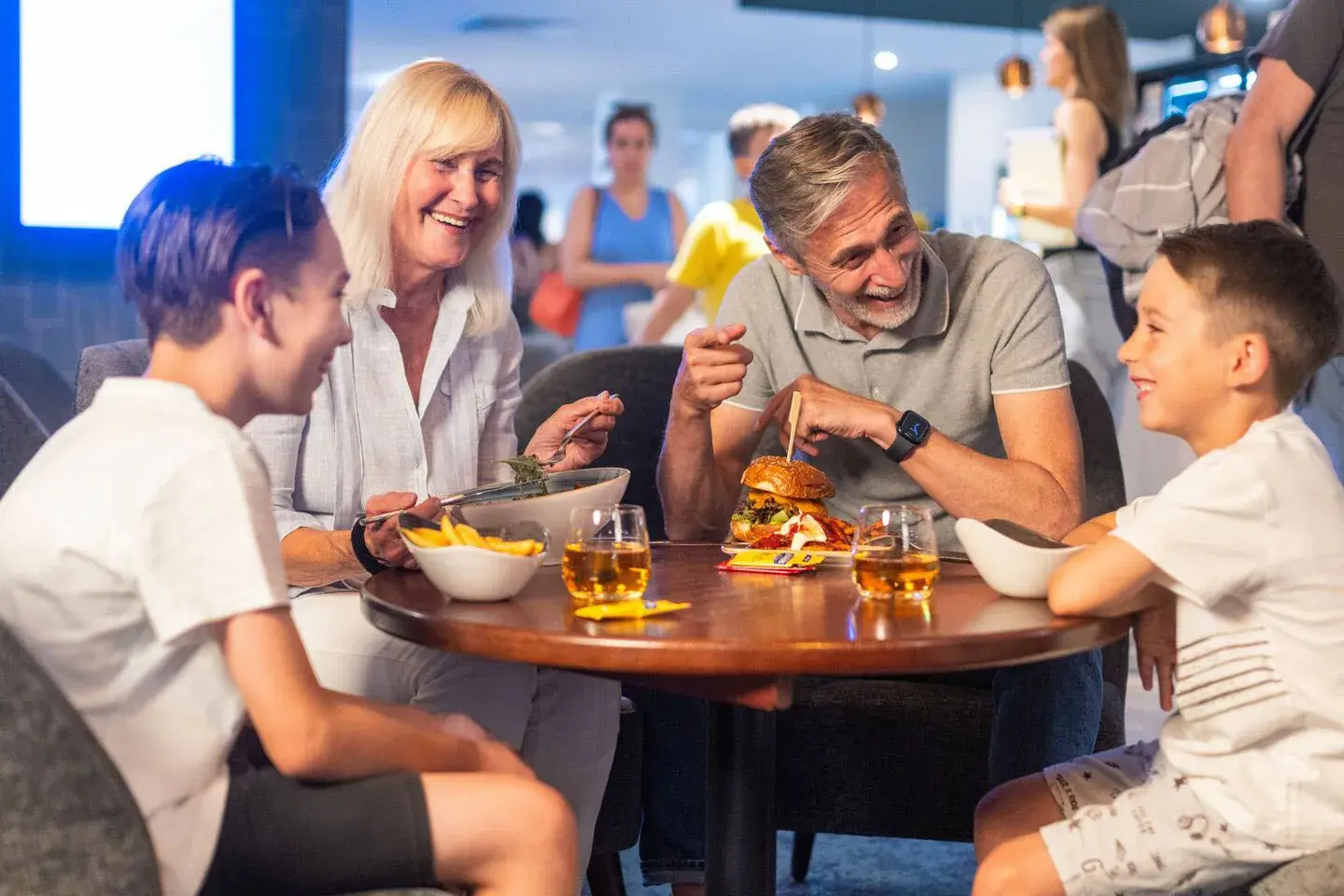 Enjoying a meal with family