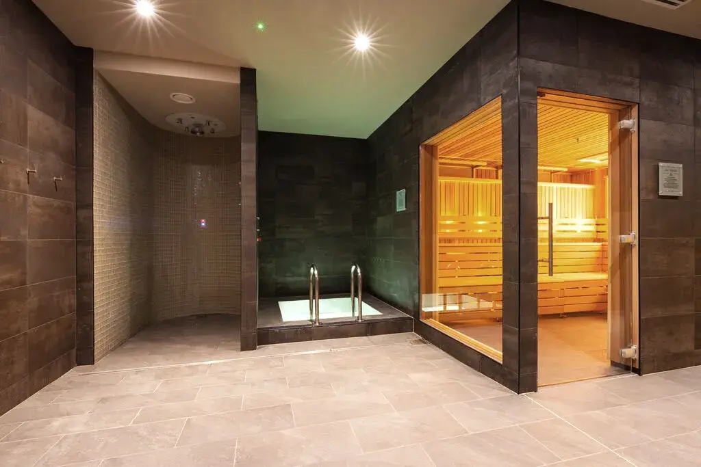 A sauna next to a plunge pool at a David Lloyd Club