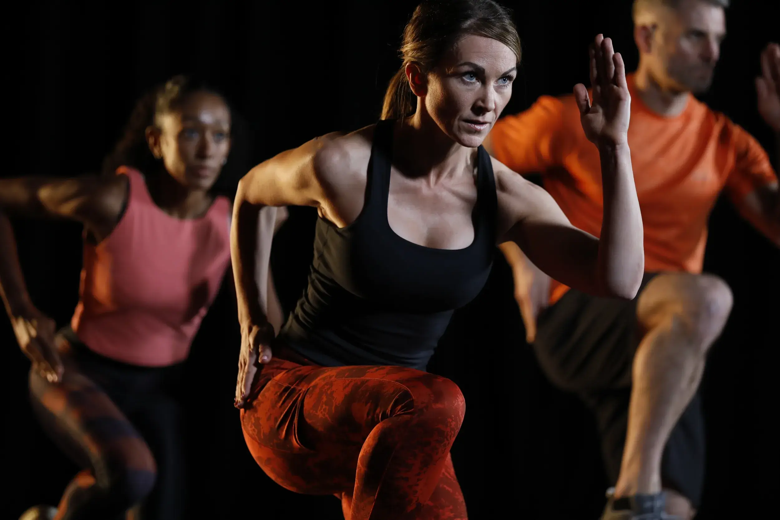 People participating in high intensity interval training