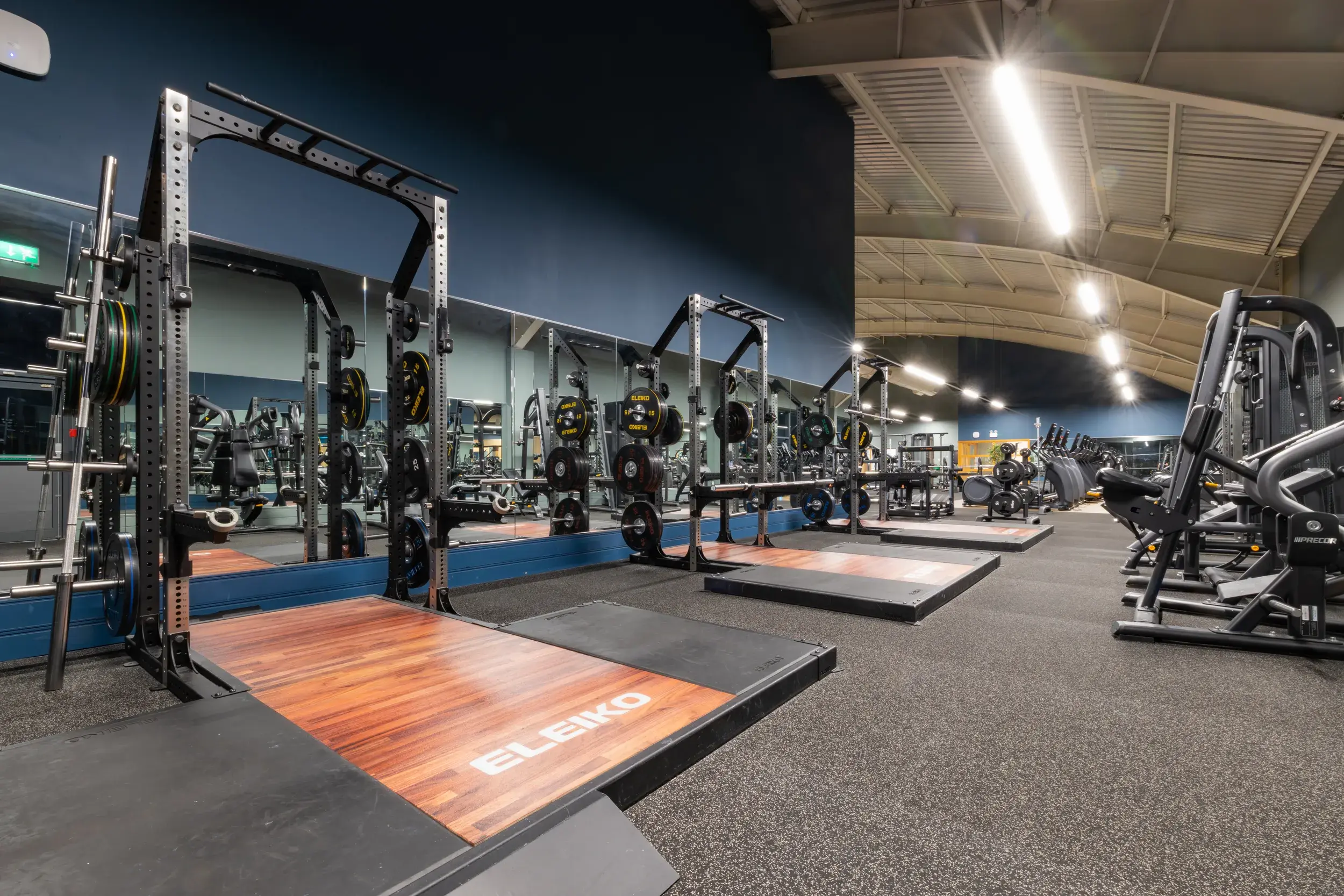 Free weights section of the gym at David Lloyd Oxford