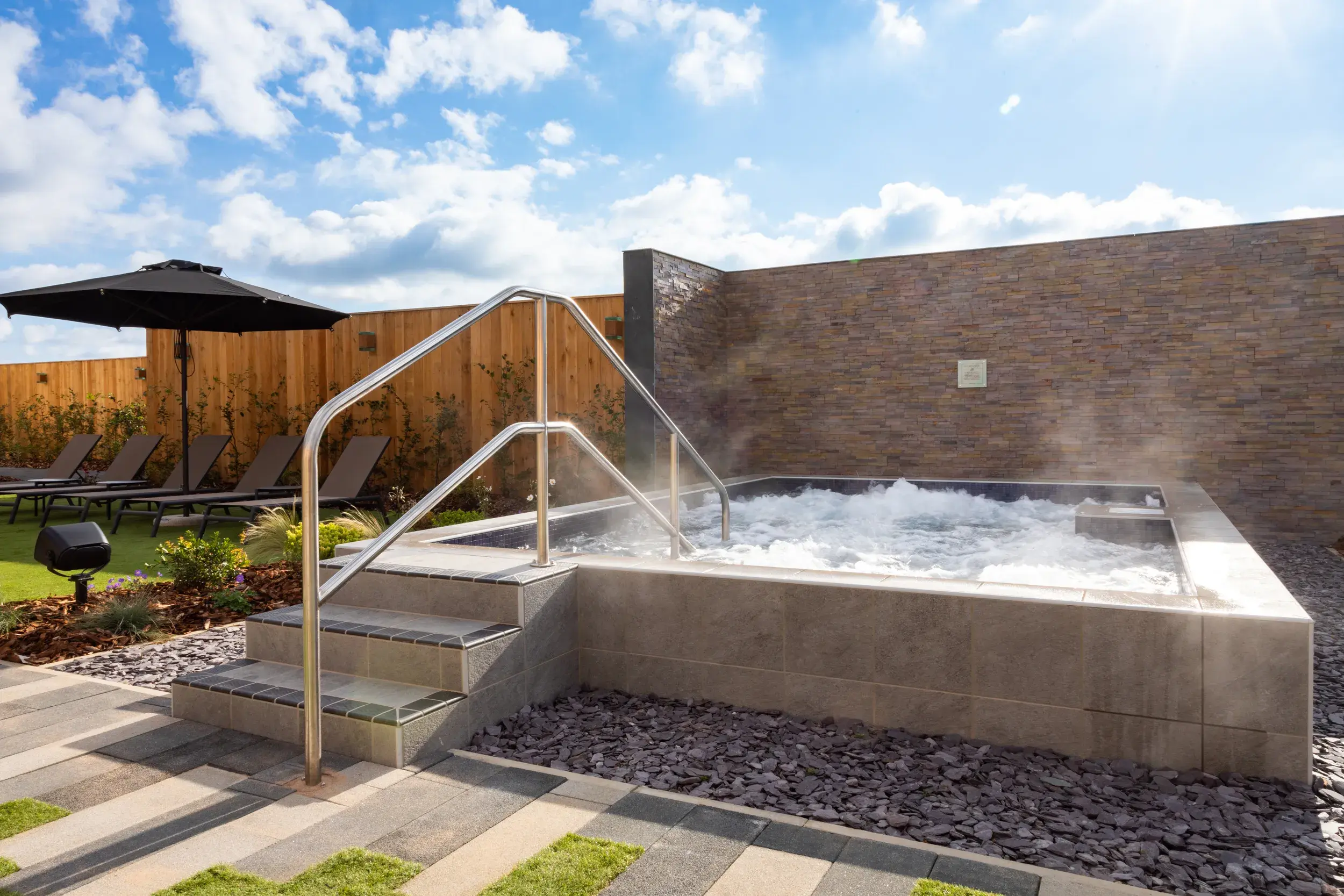 The outdoor hydro pool
