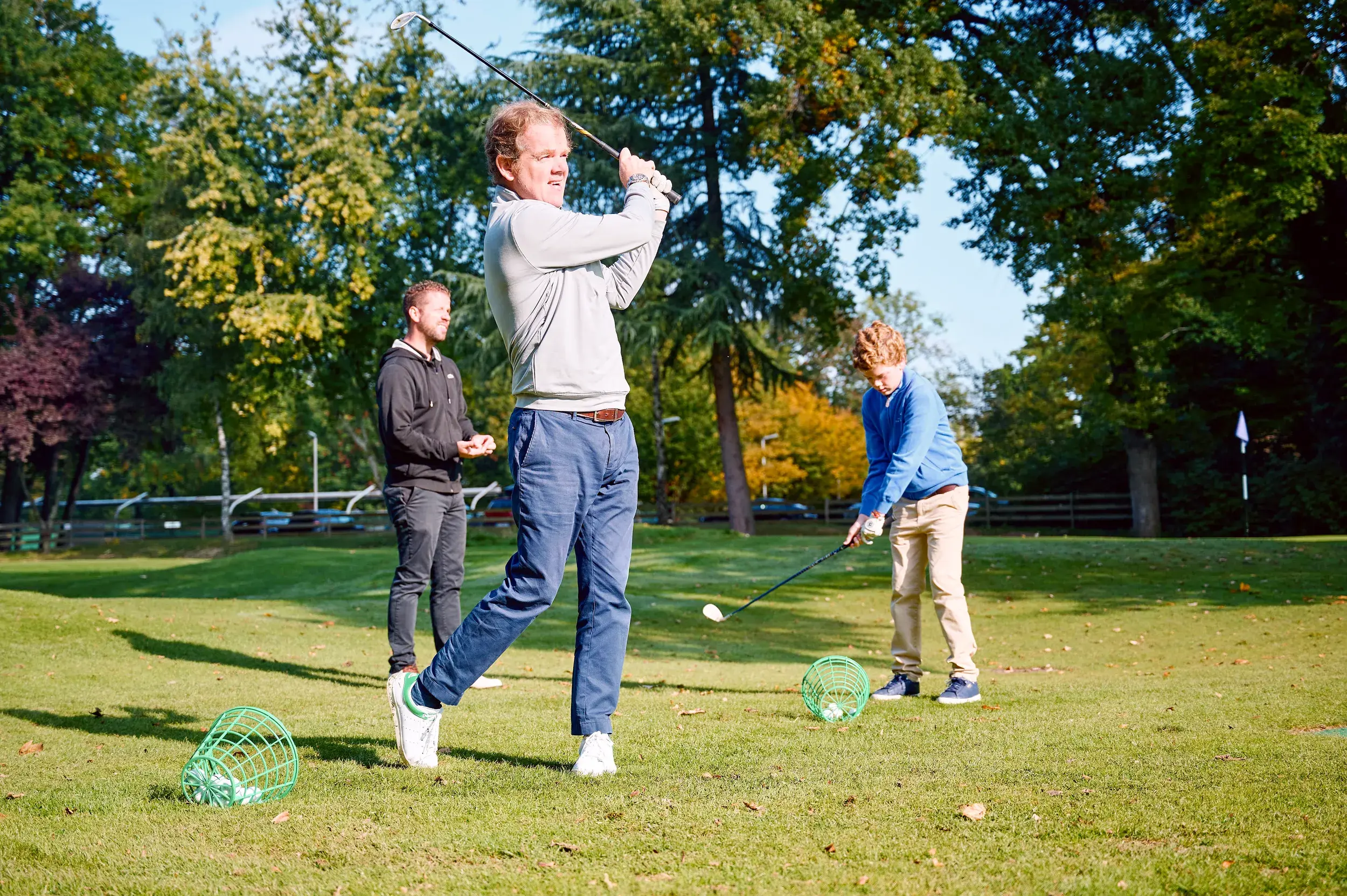 People playing golf