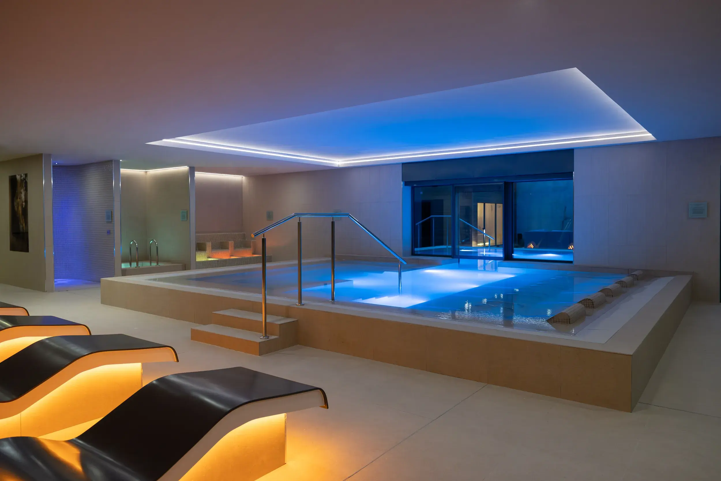 People relaxing in the spa