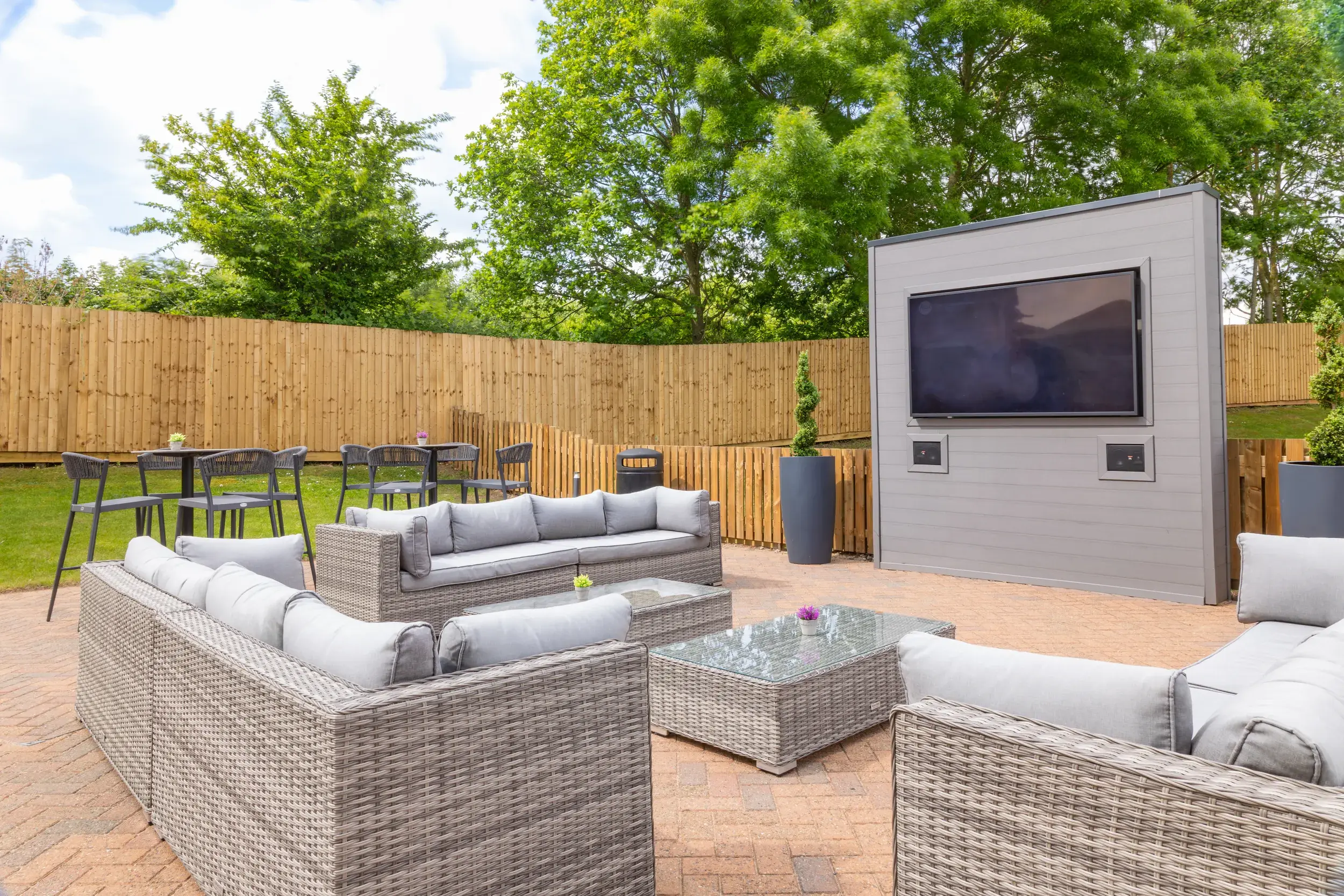 Outdoor spa garden seating area