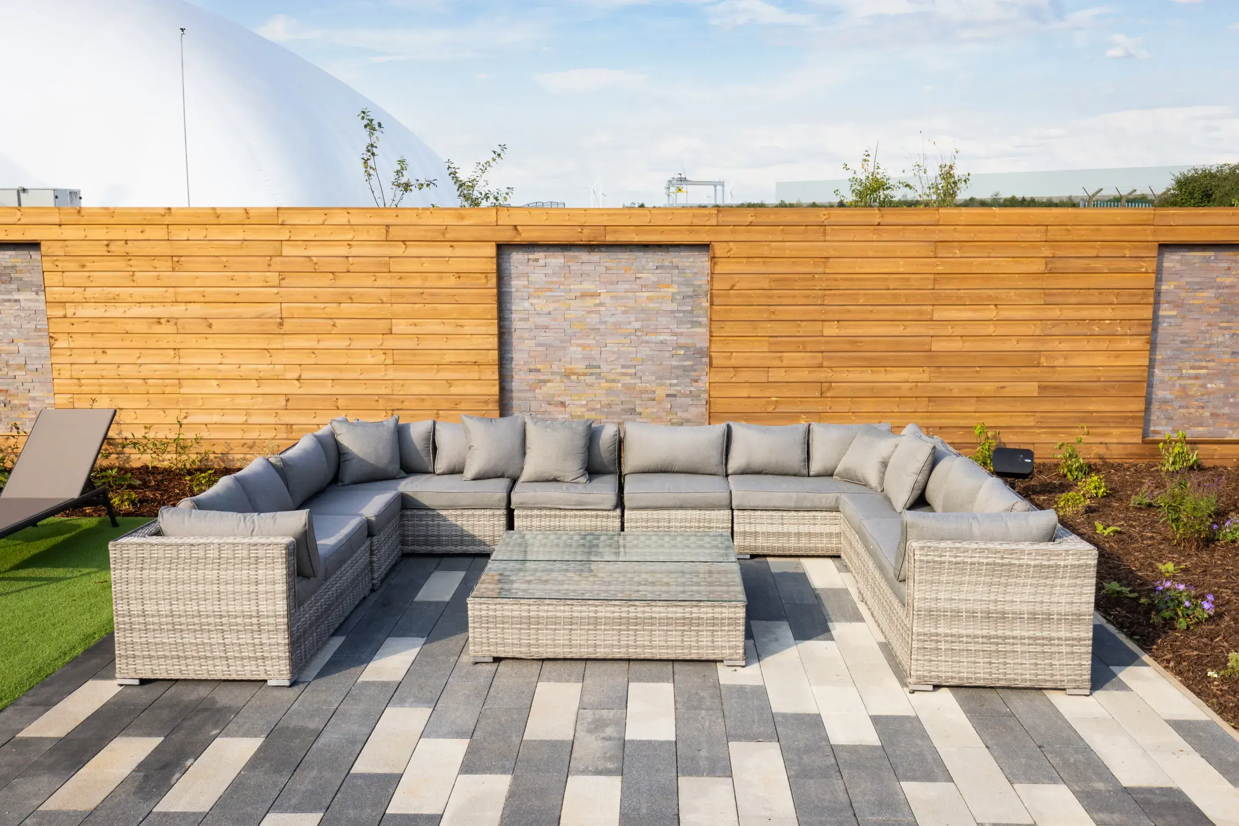 Outdoor spa garden seating area