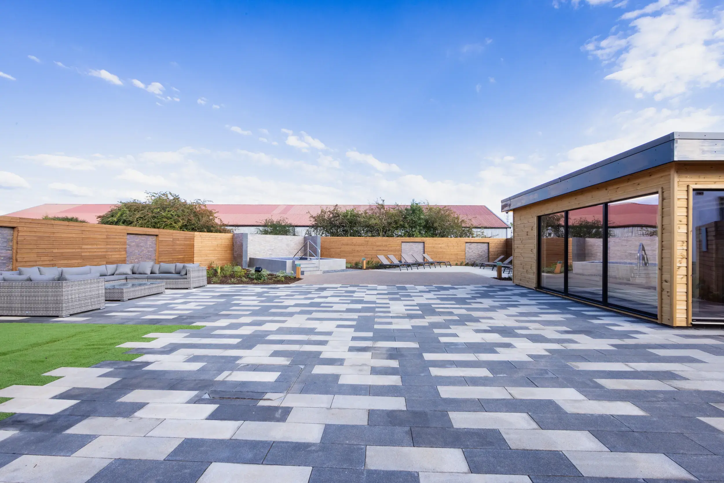 The outdoor spa garden at David Lloyd Rugby