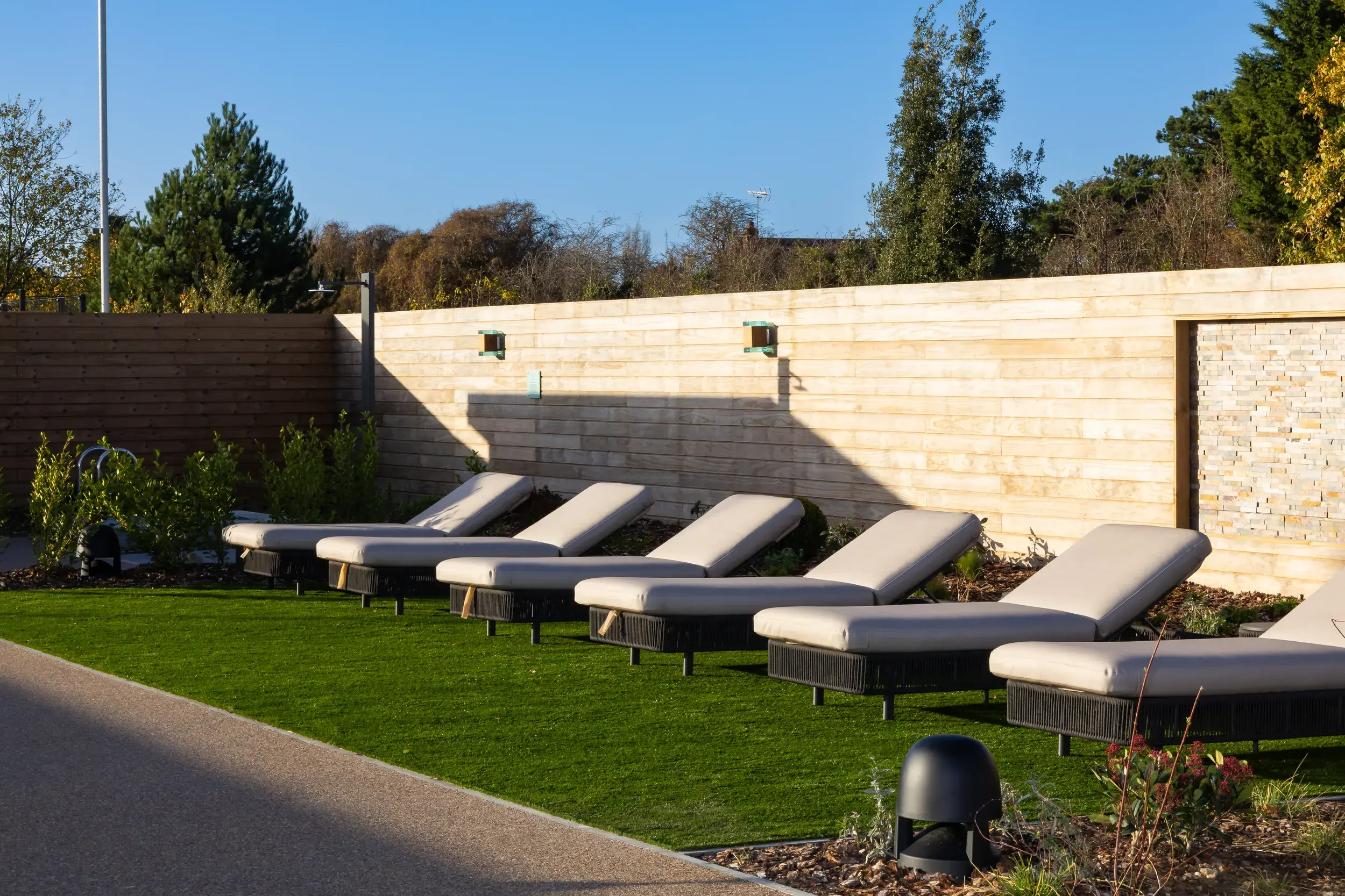 Outdoor spa garden seating area