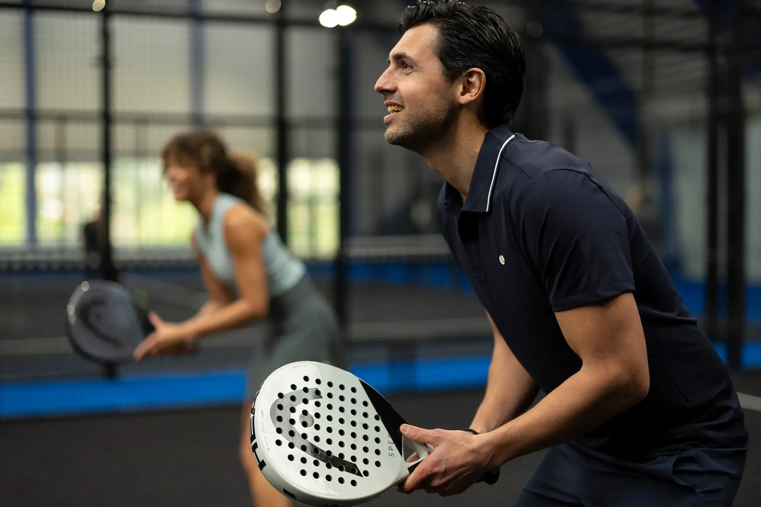 2 members playing Padel at David Lloyd Warrington