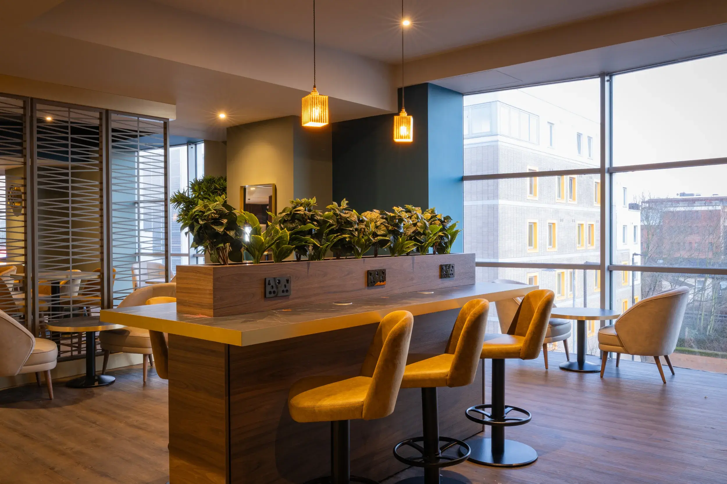 A comfortable seating area in the the Clubroom