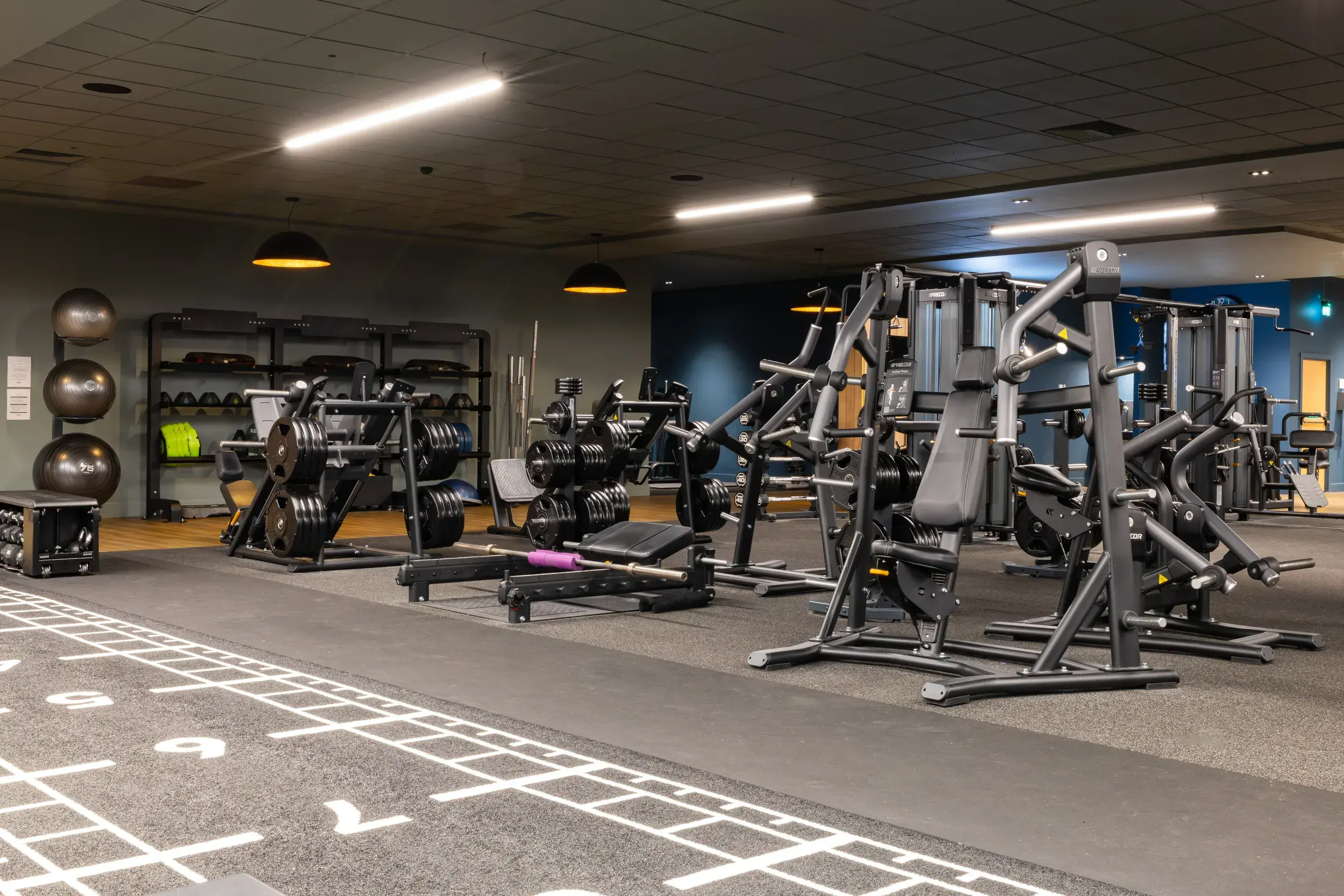 A sled track in the gym