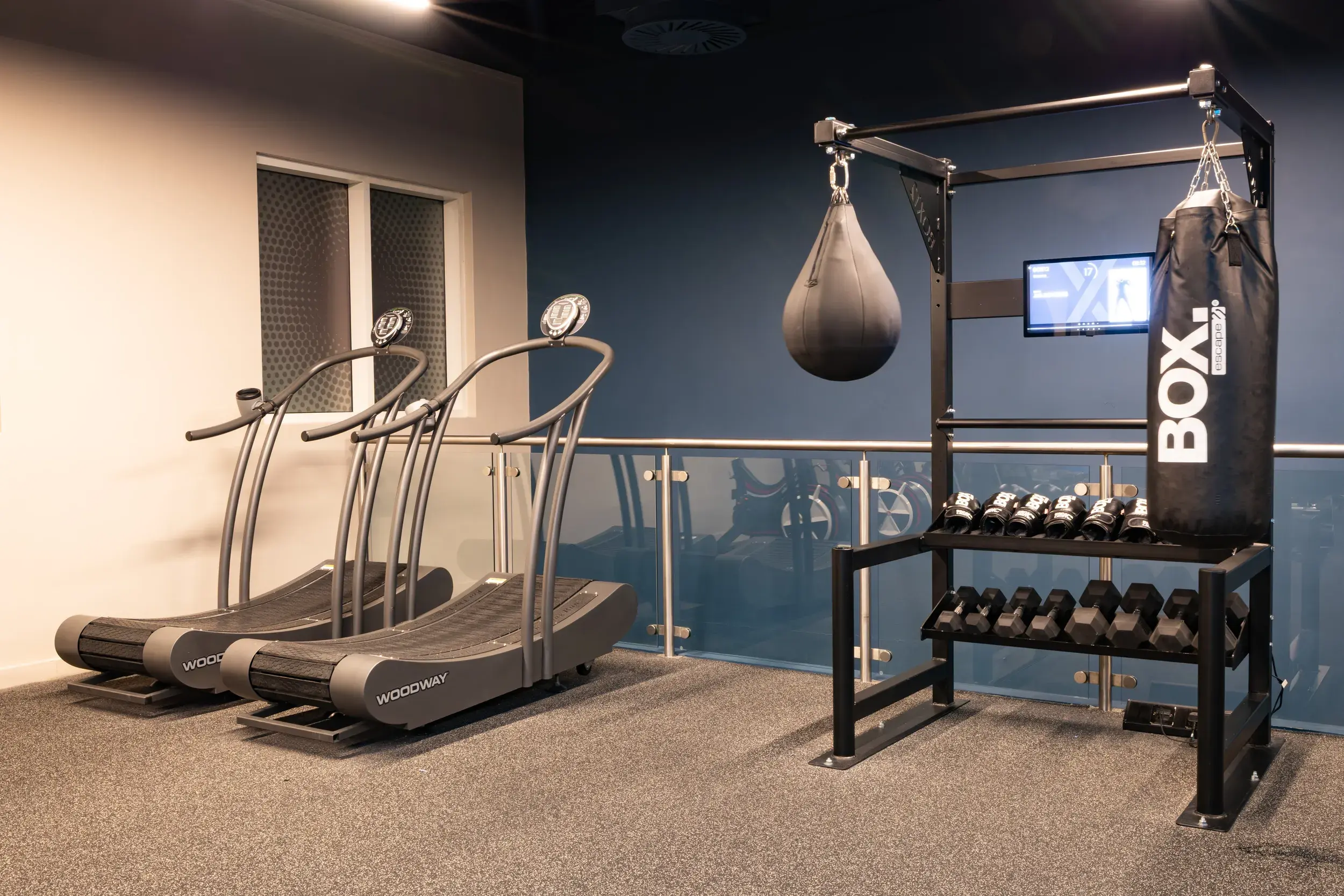A spread of the state of the art gym equipment available at Raynes Park
