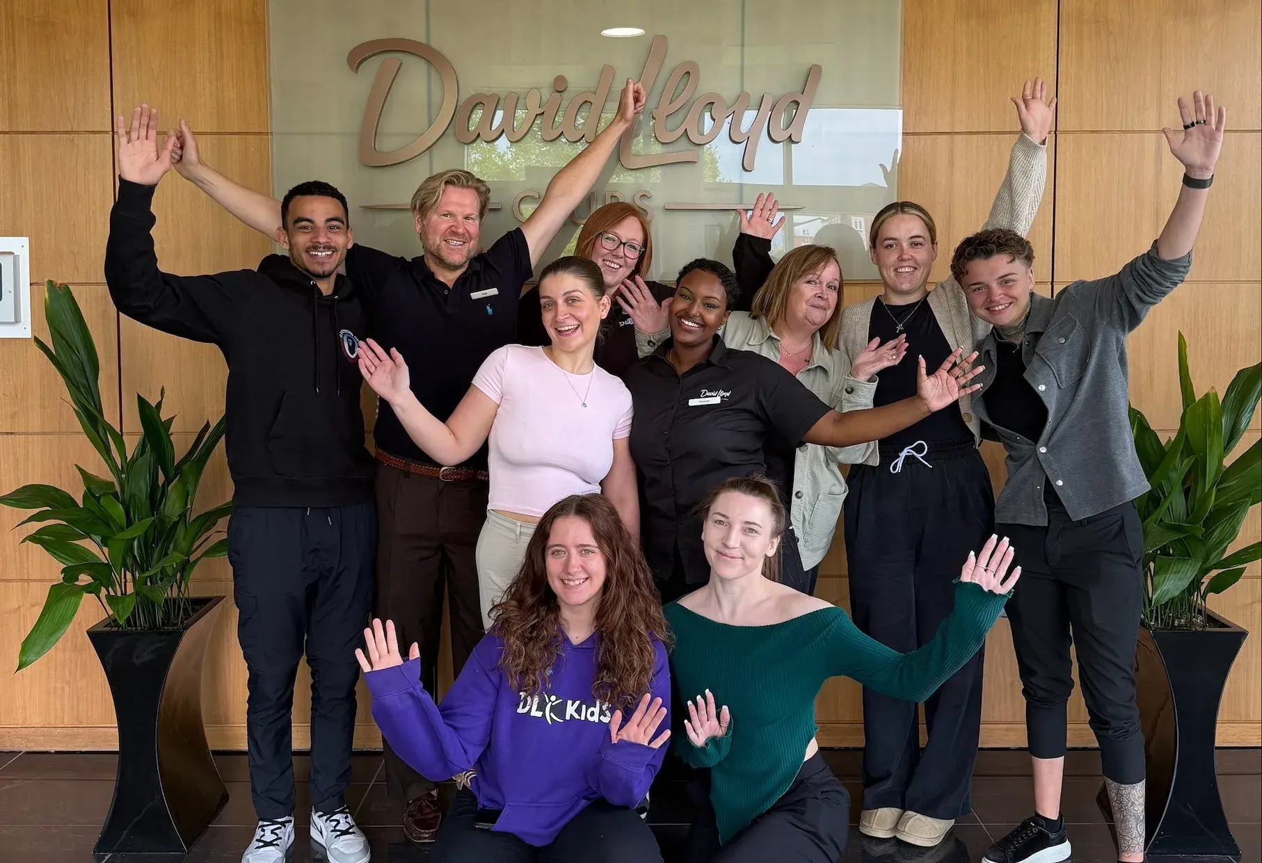 David Lloyd team members hands