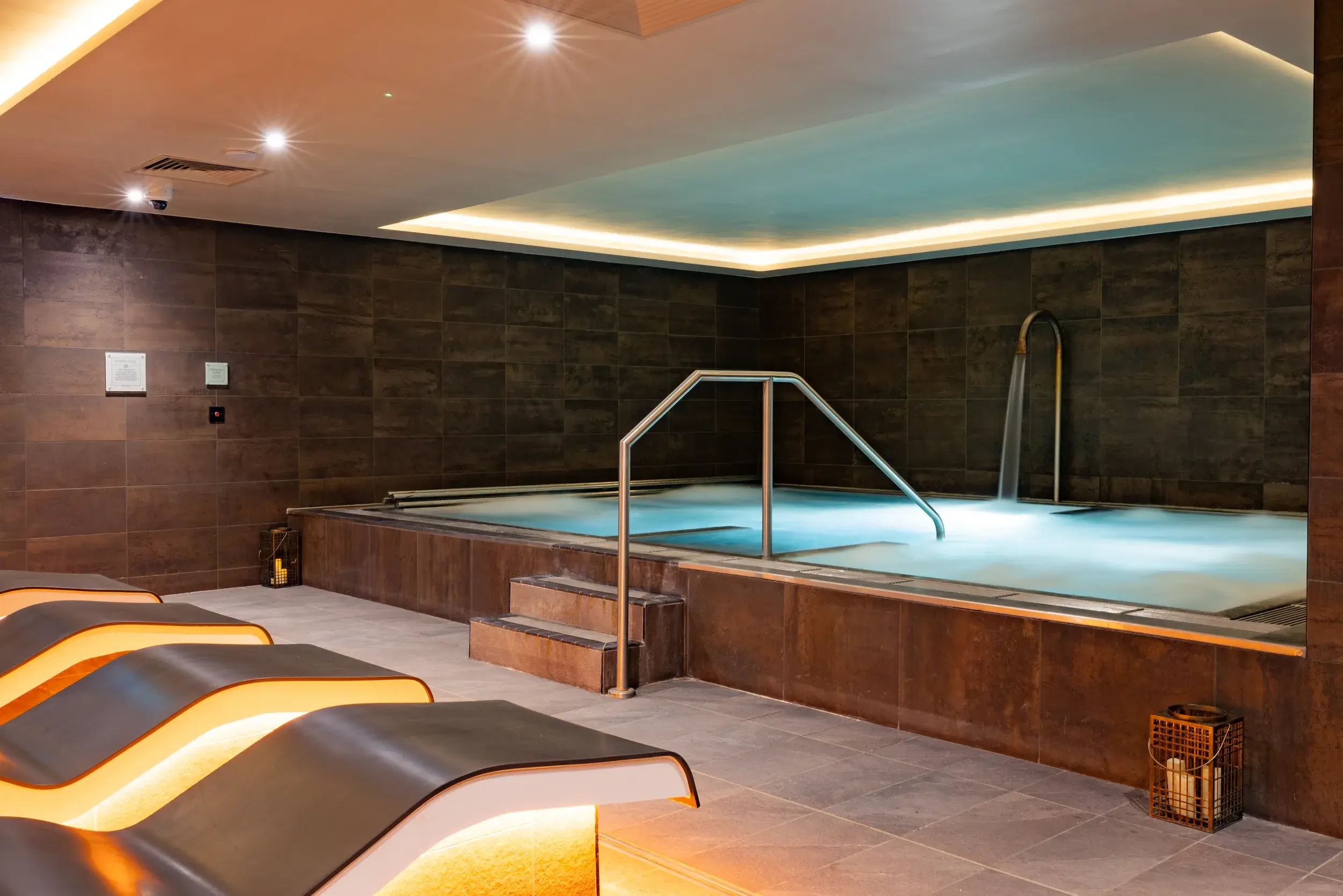 Elegant loungers in the spa