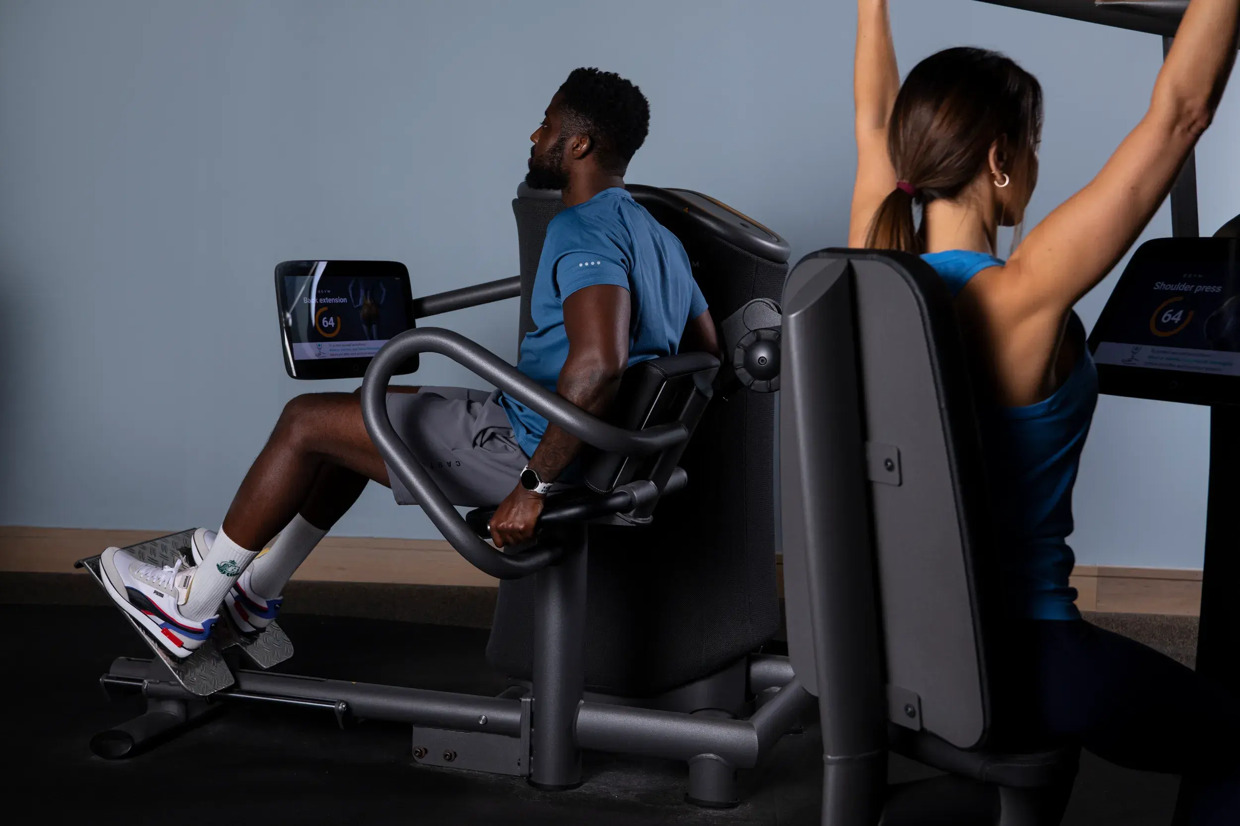 Two people using the intuitive strength circuit