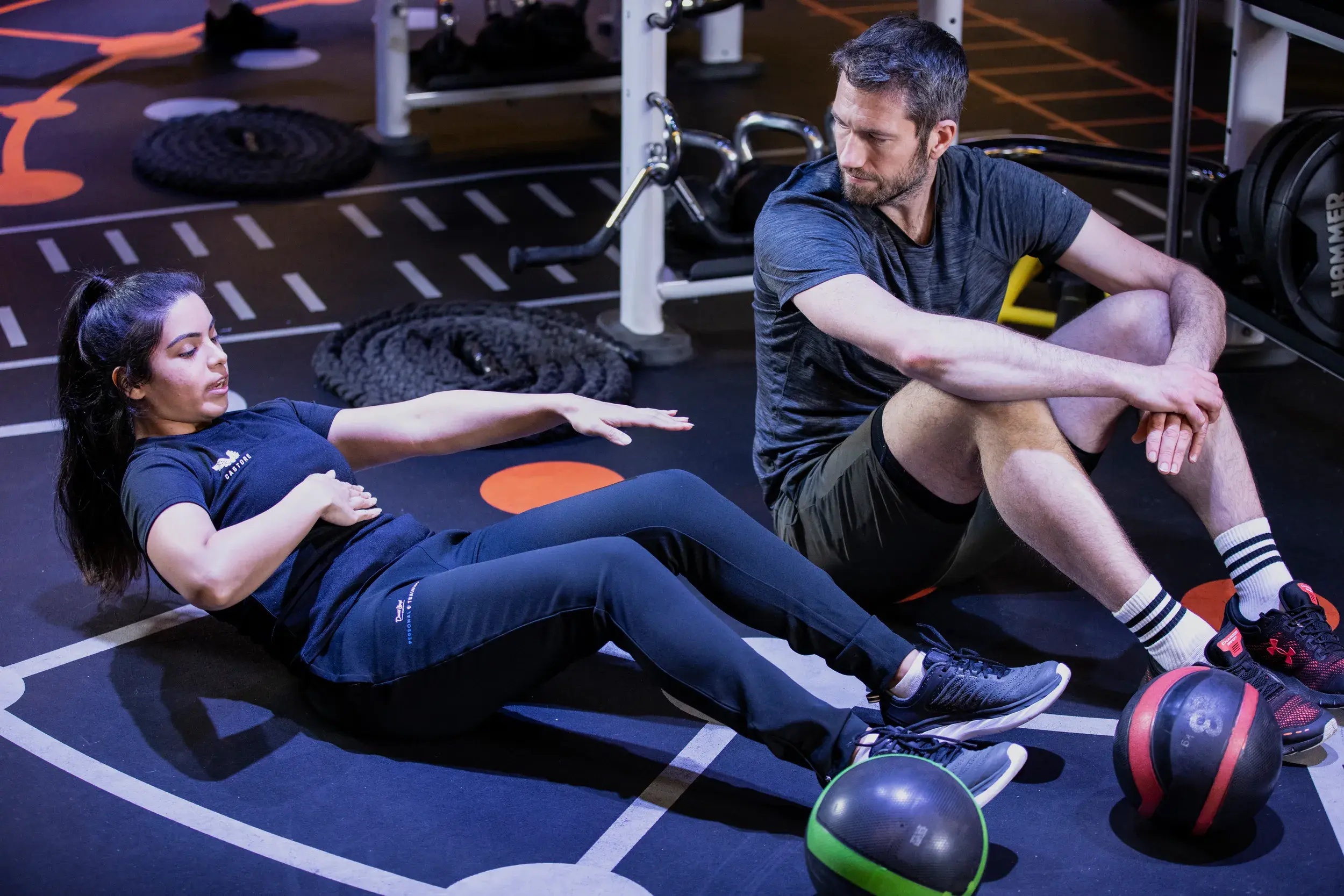 Two people working out together