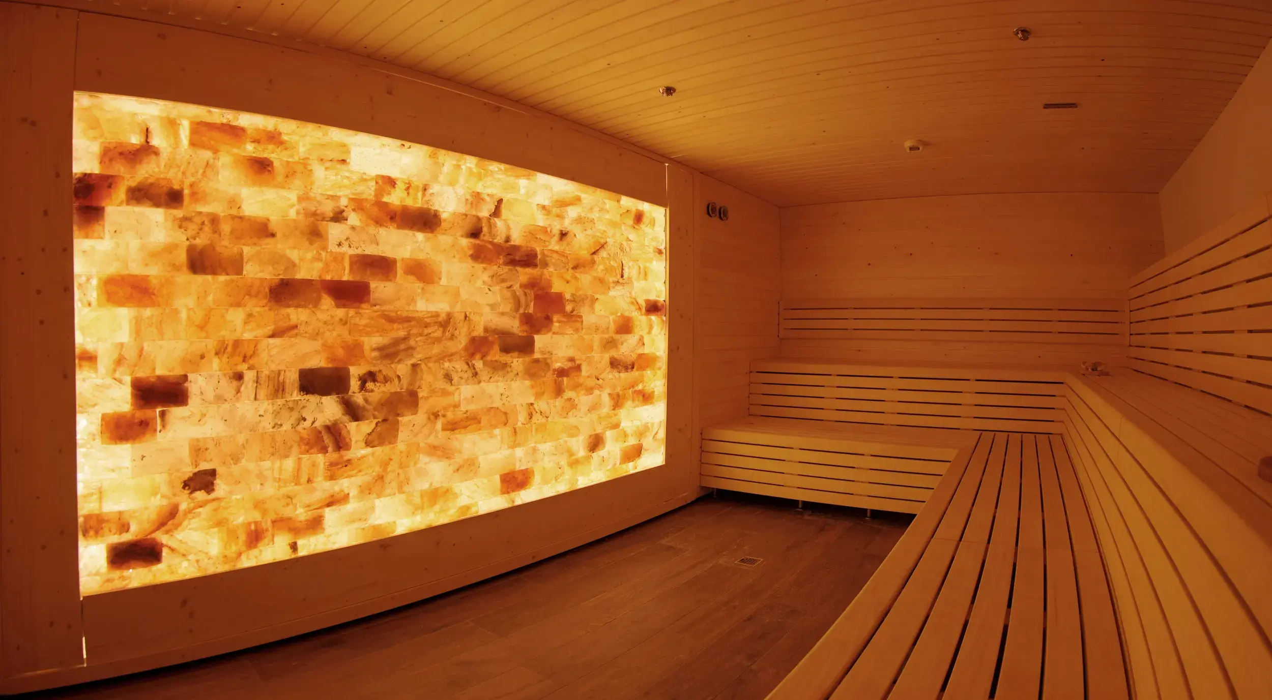 Amber glow of the sauna