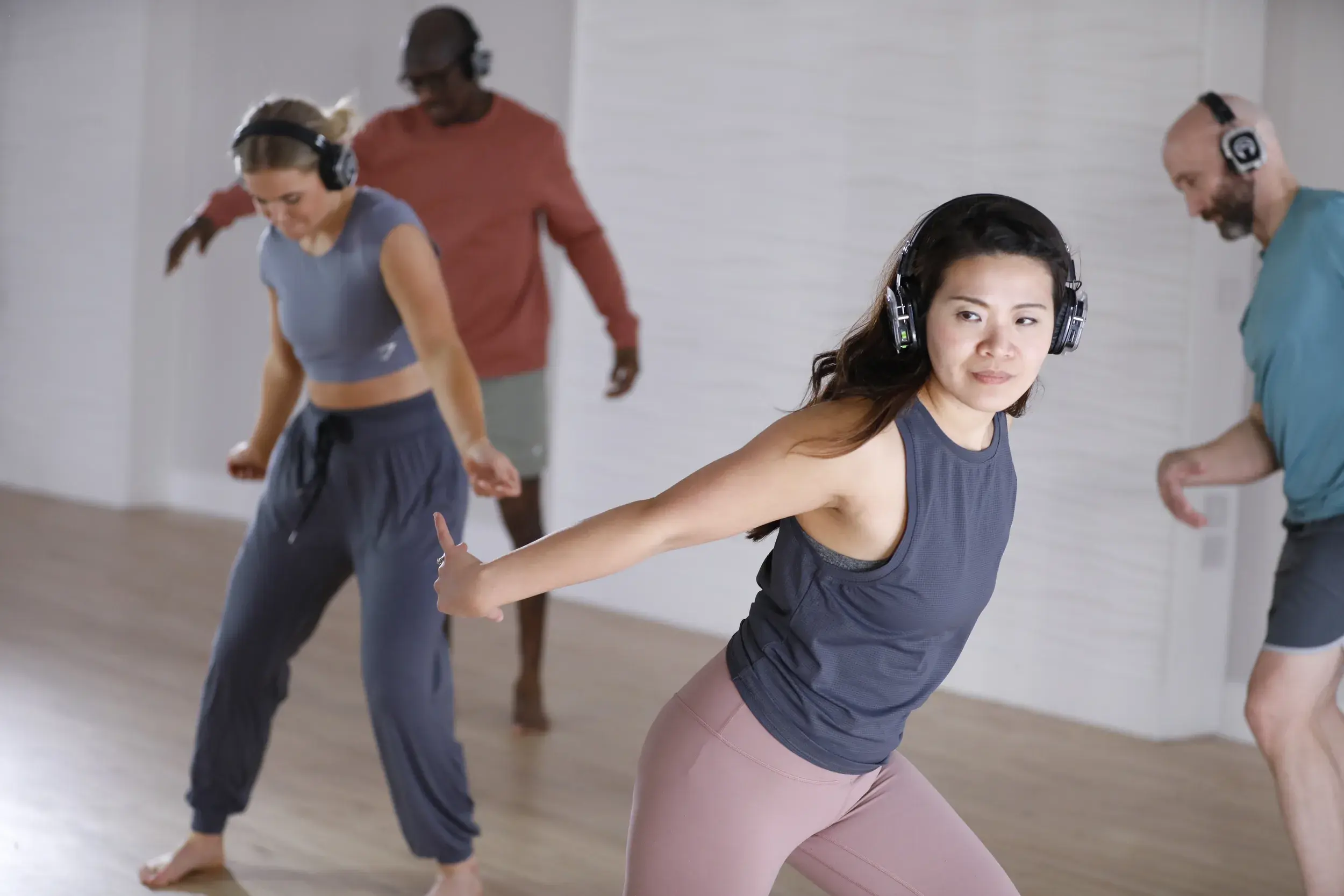 A teenager doing dance meditation