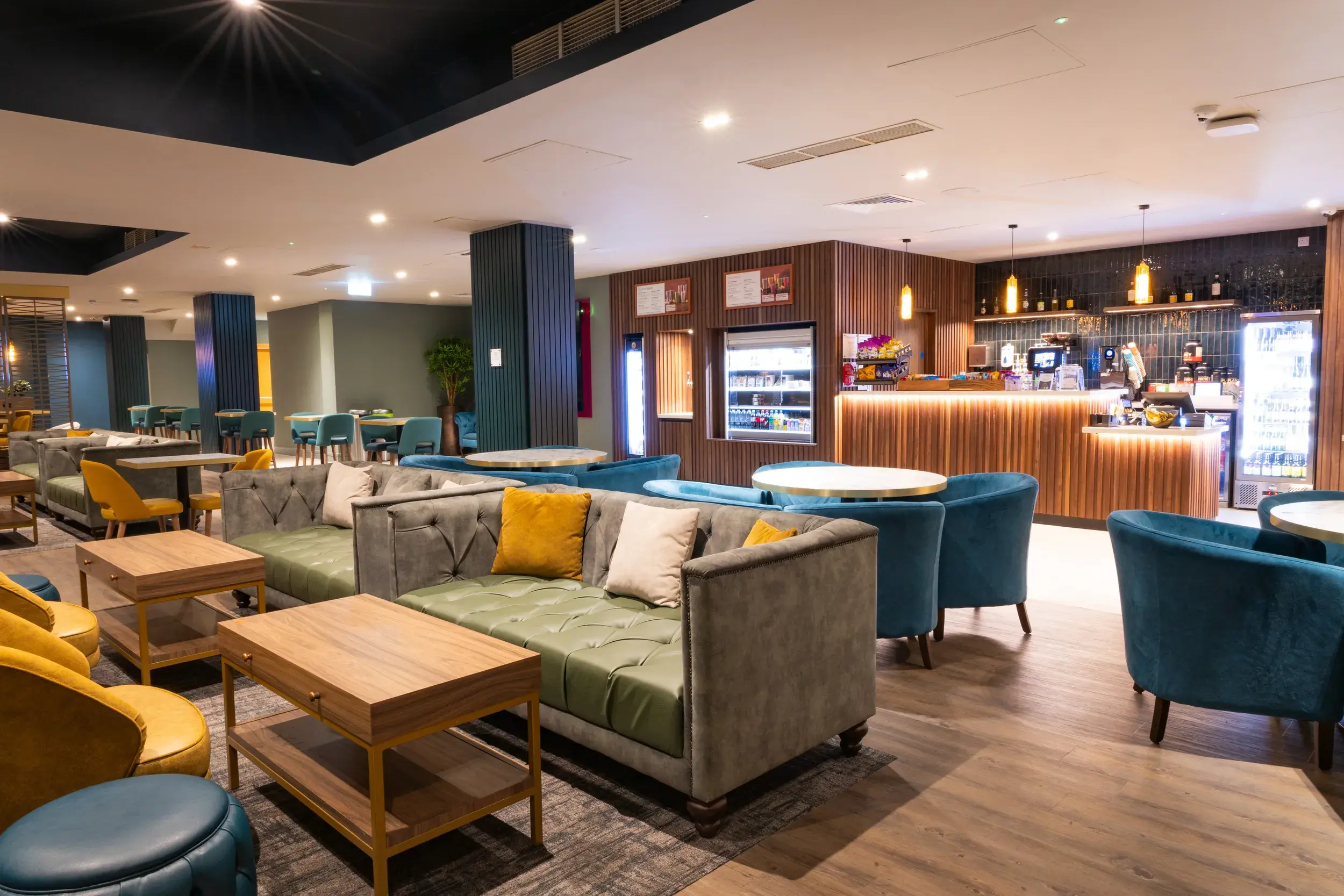 A comfortable seating area in the the Clubroom