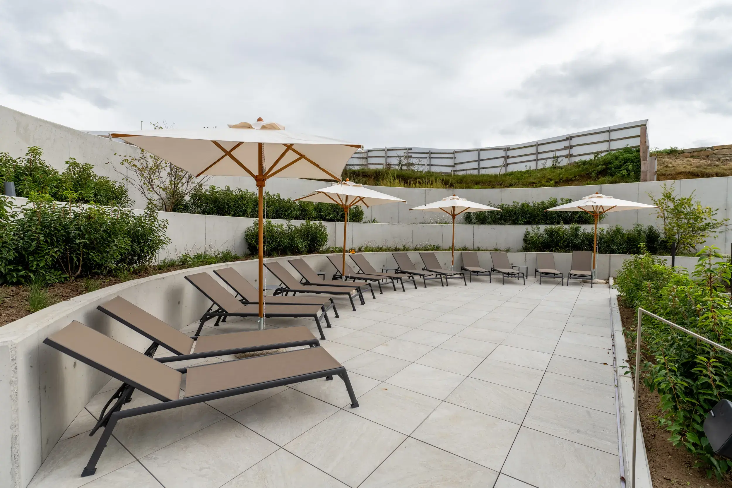Outdoor spa seating
