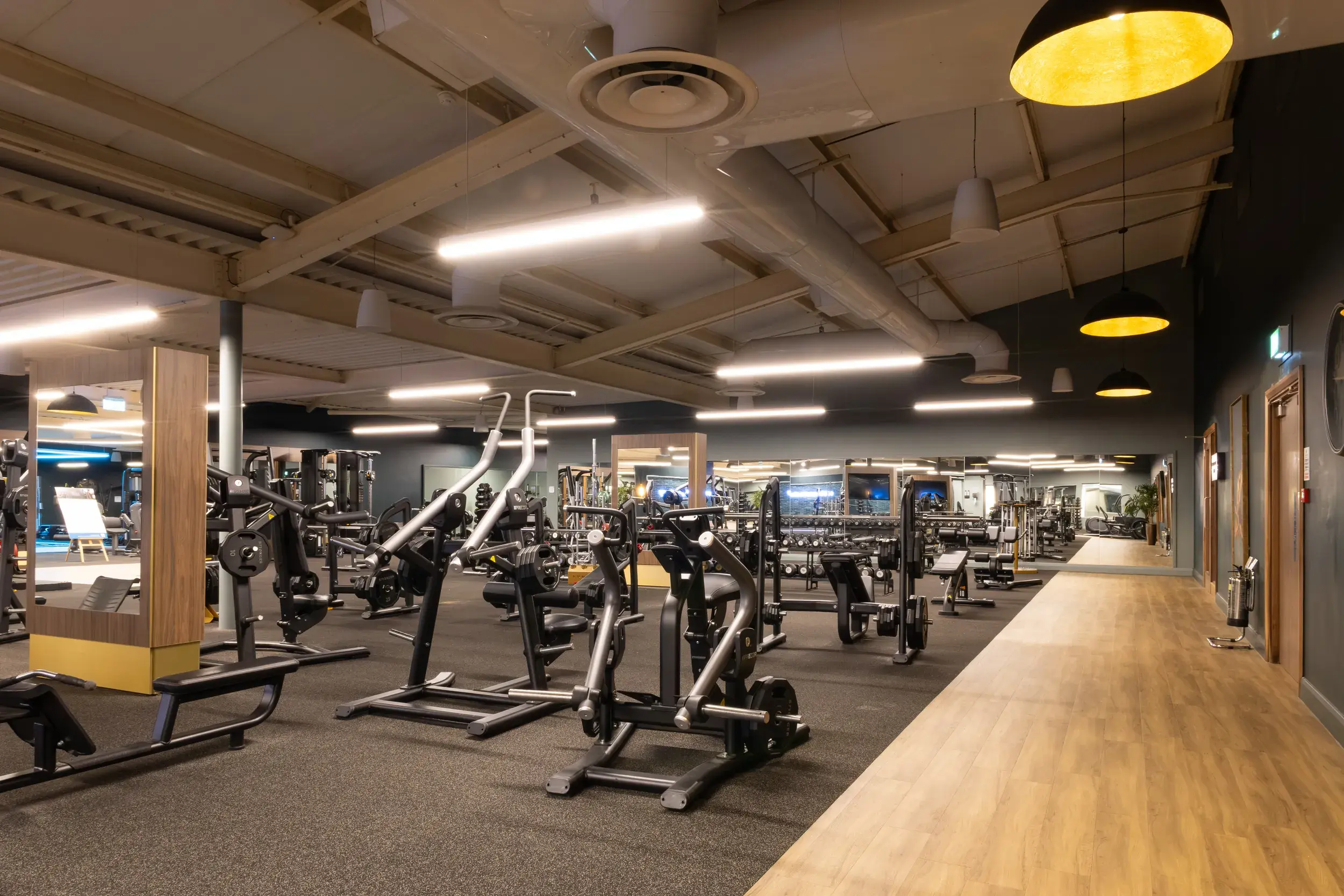 Weight machines on the gym floor at David Lloyd Bristol Westbury