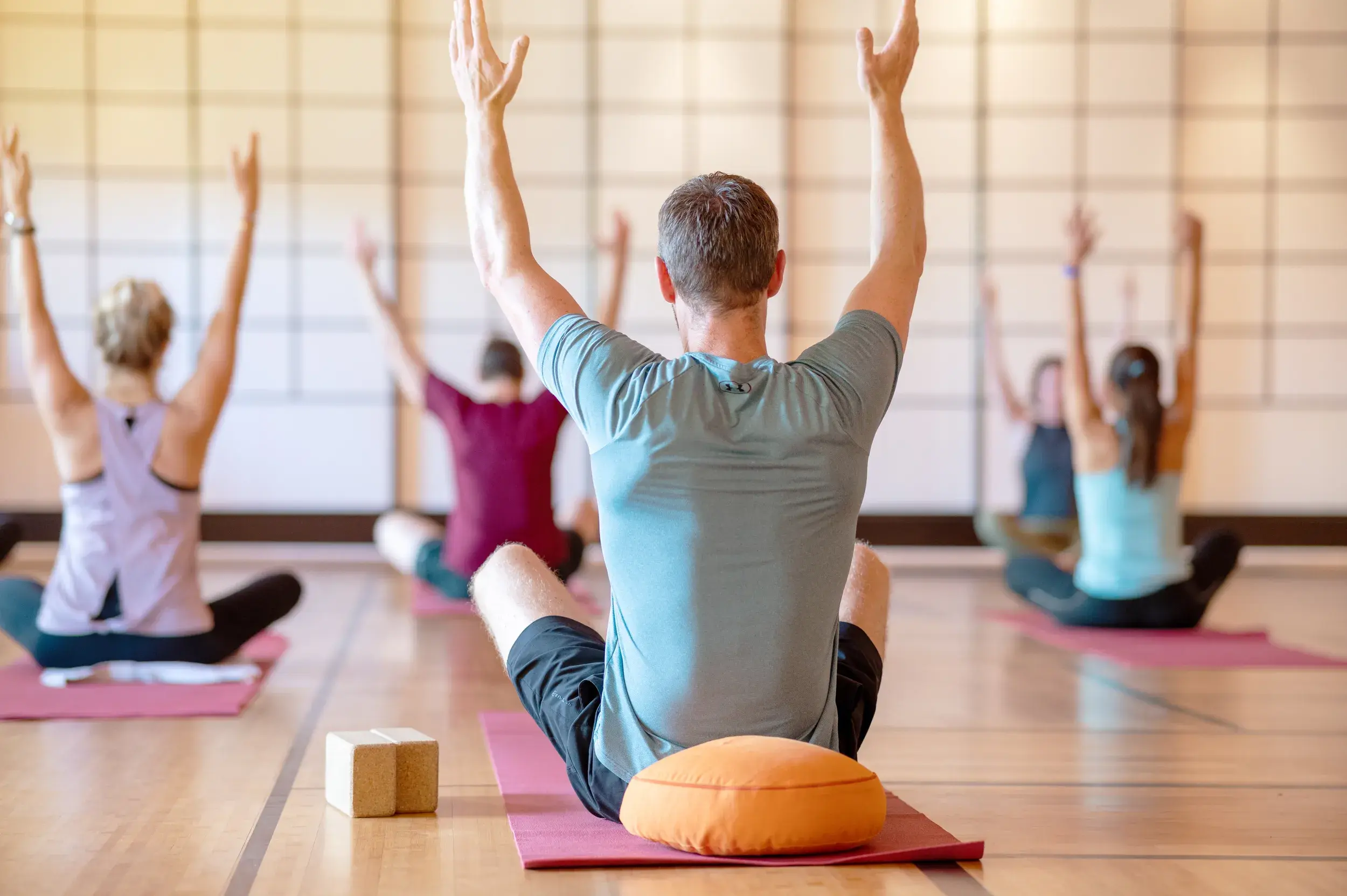 People in a yoga class