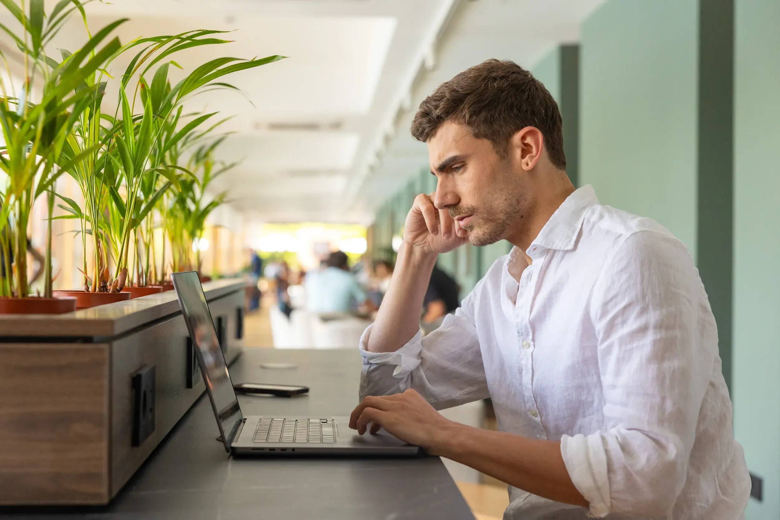 Man working on his laptop