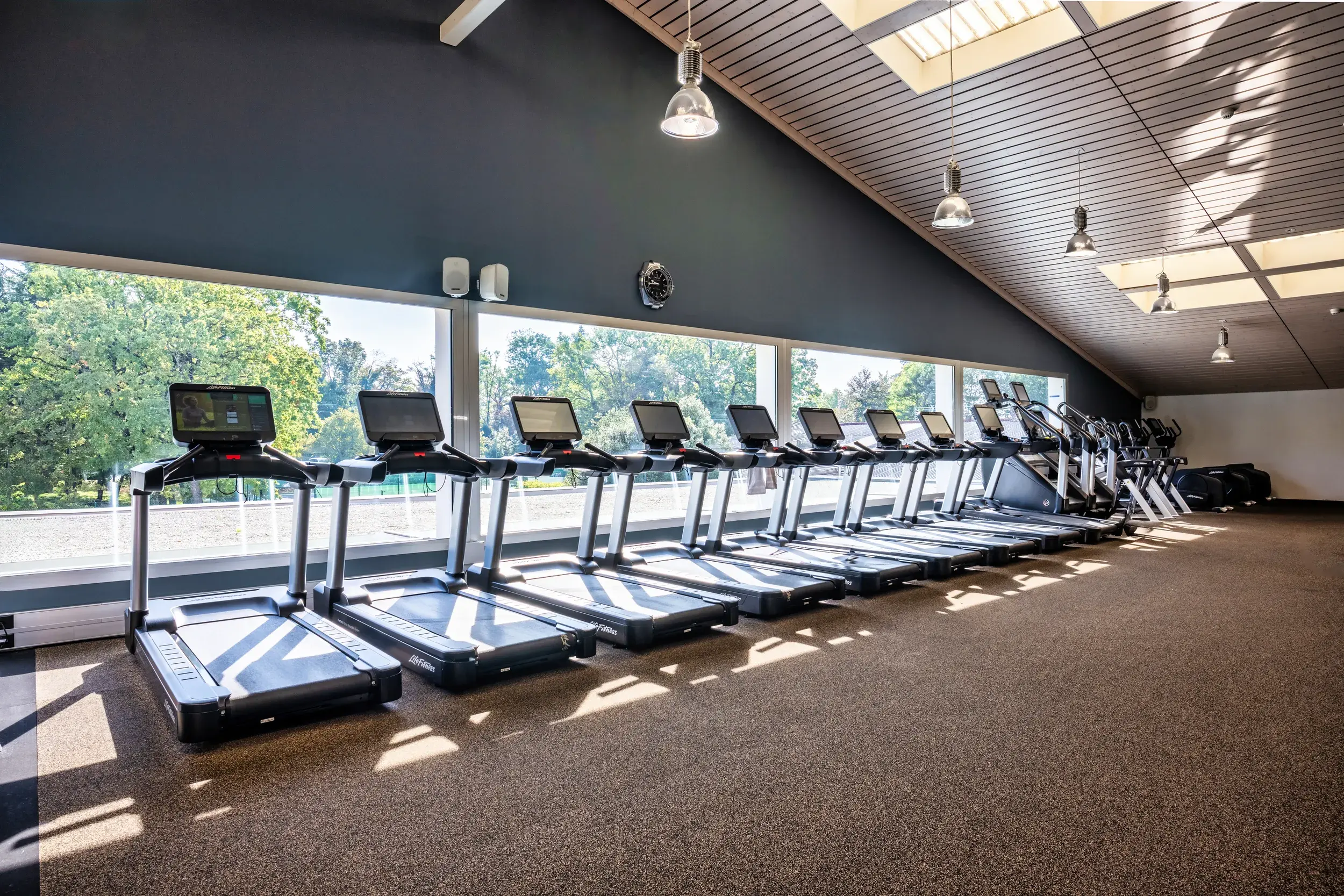Treadmills and the gym floor at David Lloyd Country Club Geneva