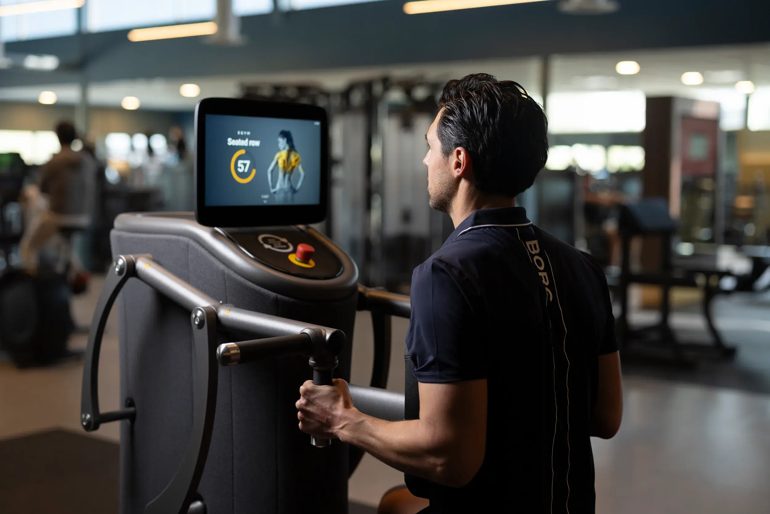 A man exercising in the gym