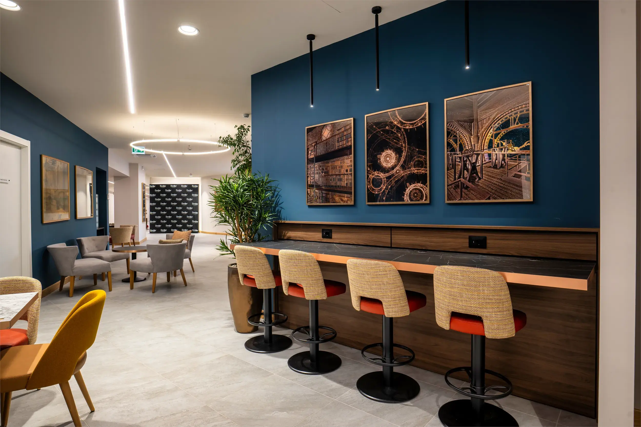 A woman working at a laptop