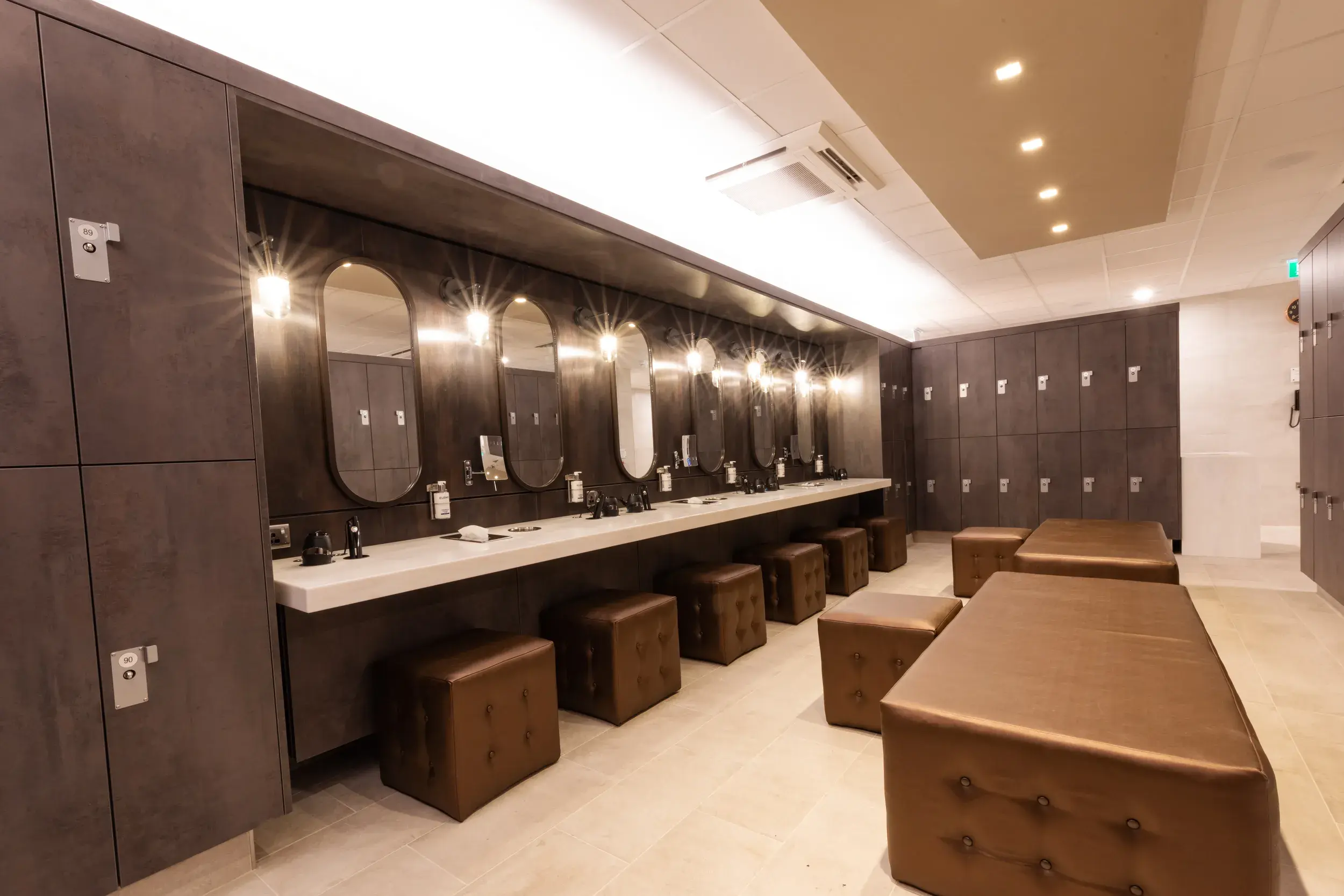 Get ready or freshen up in style in our spacious changing rooms