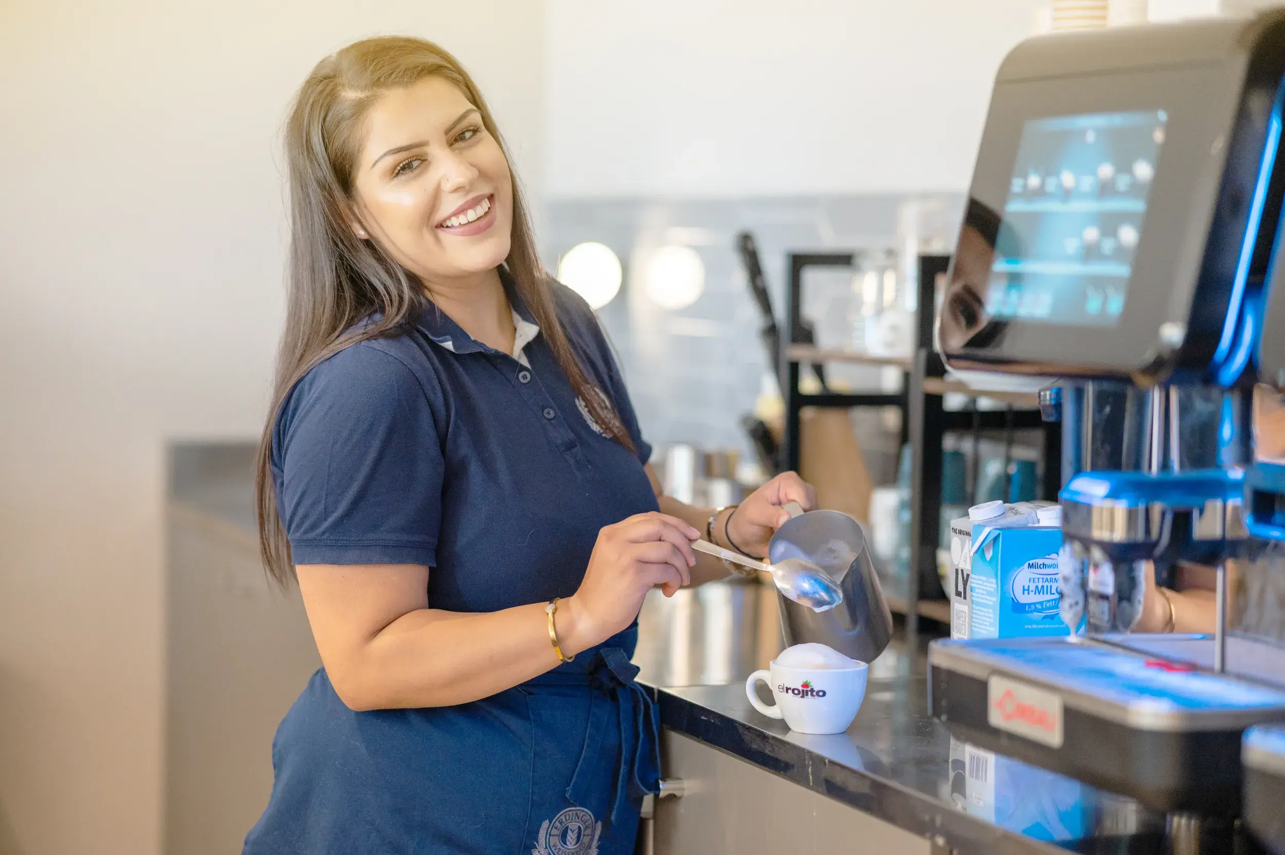 A DL team member making a coffee