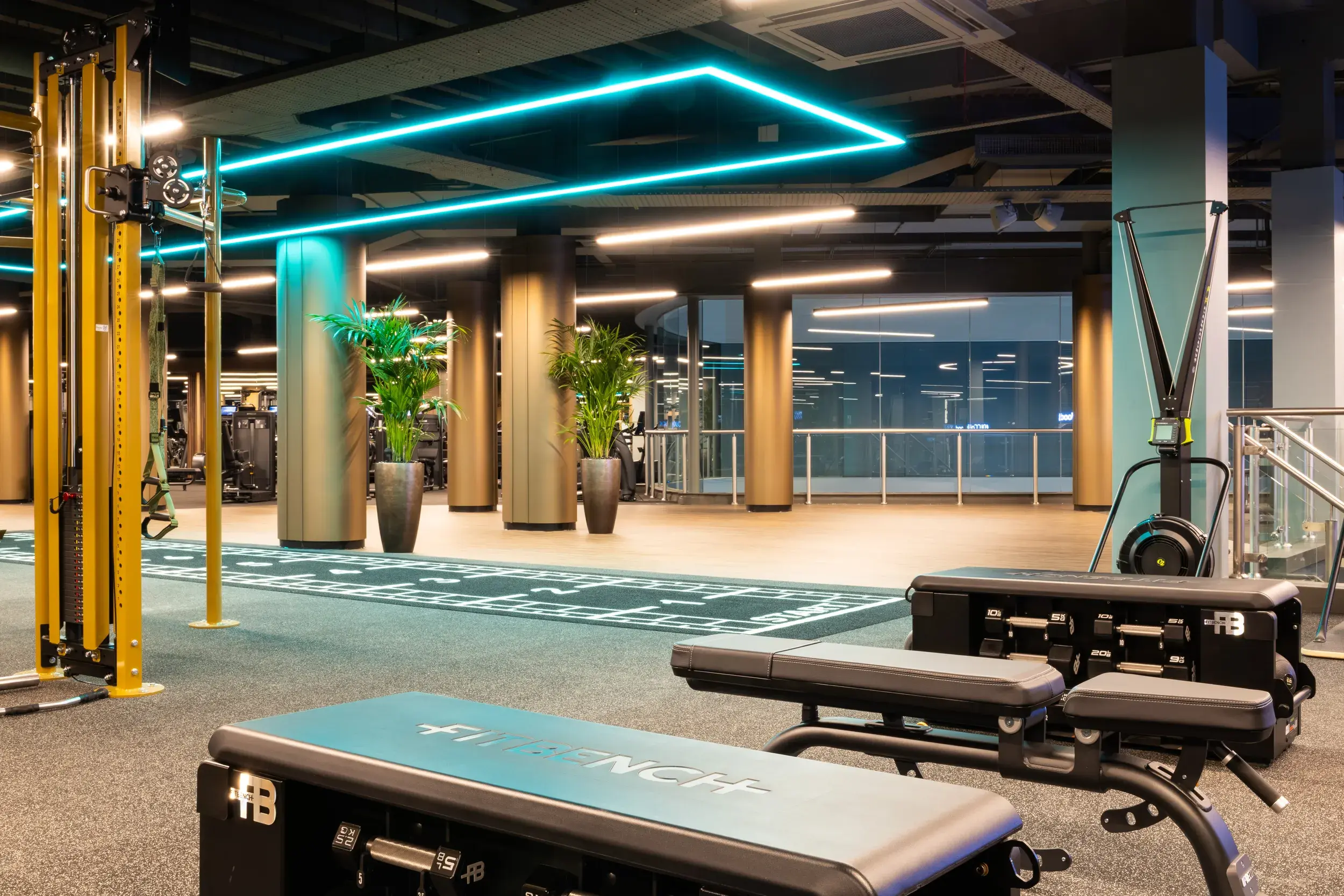 Two women working out in the gym