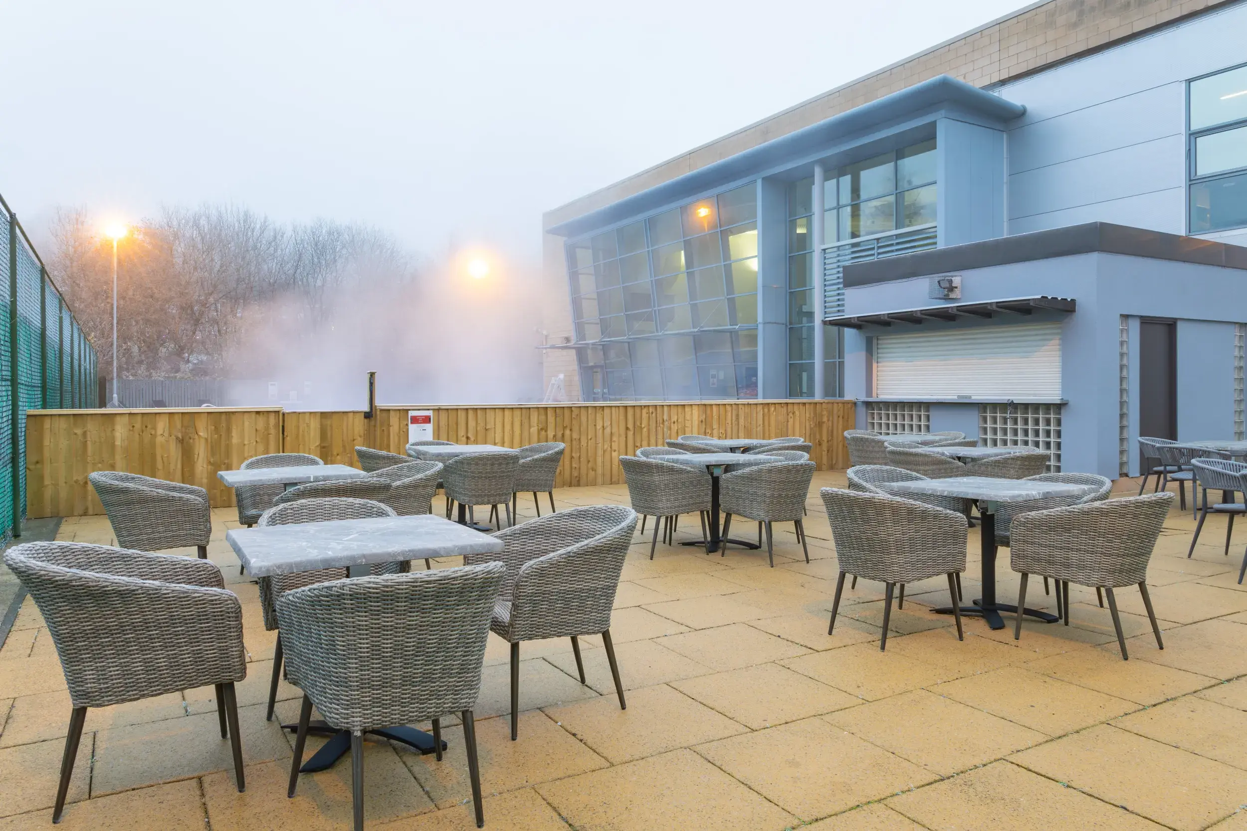 The outdoor terrace at Glasgow West End