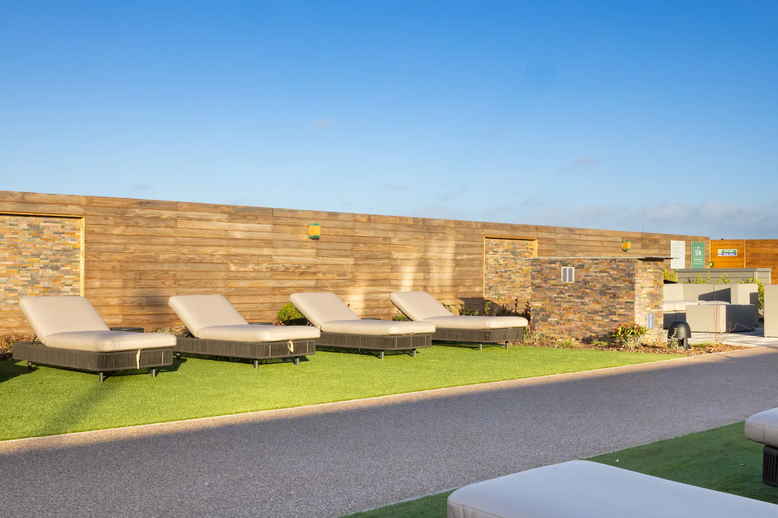 Outdoor spa garden seating area