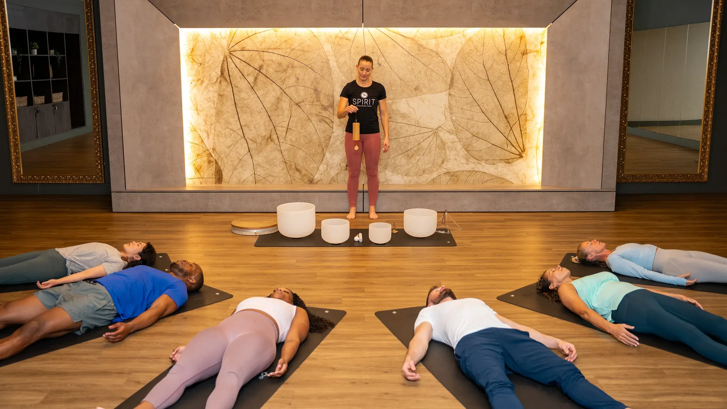 A Spirit class, with participants relaxing