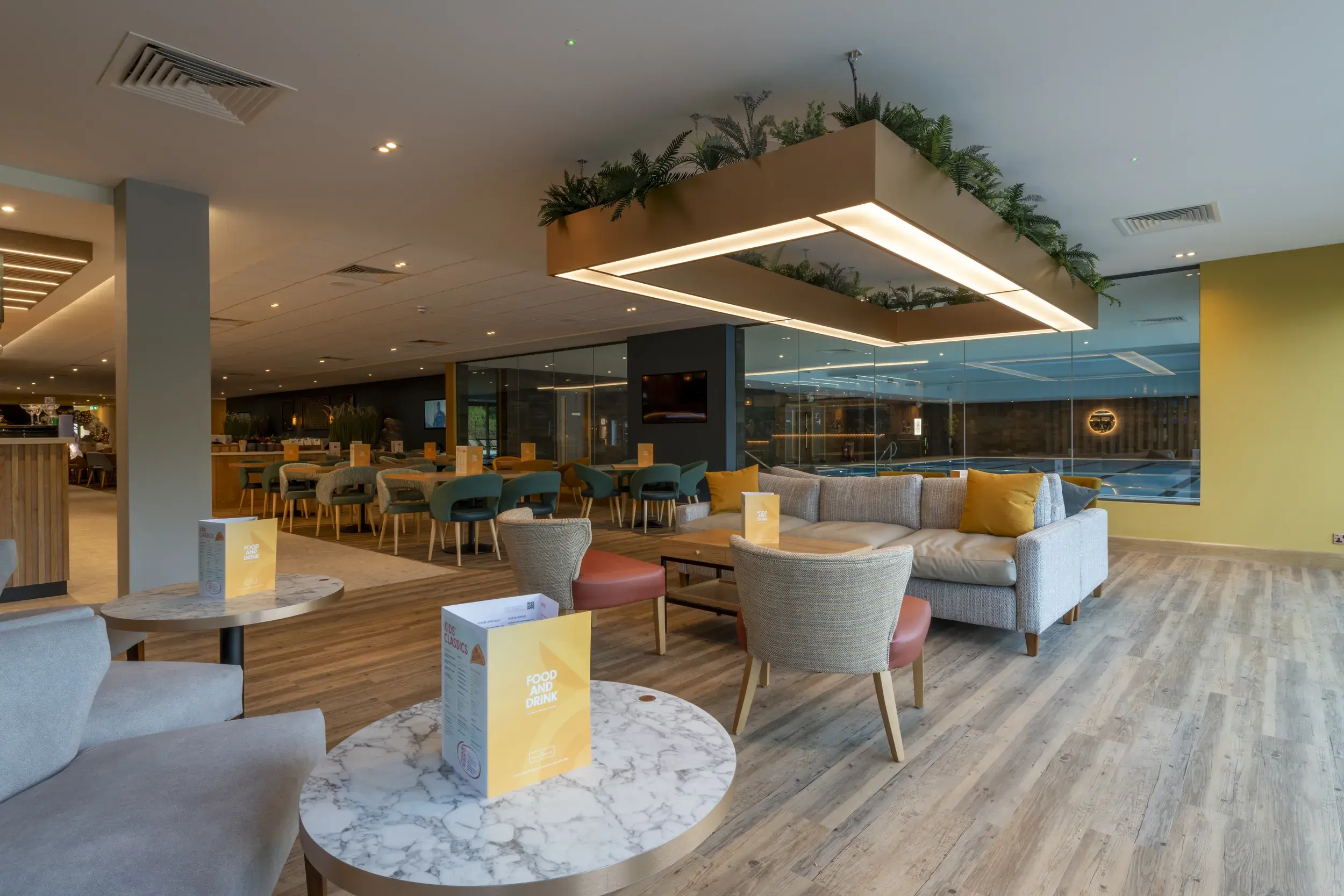 A comfortable seating area in the the Clubroom