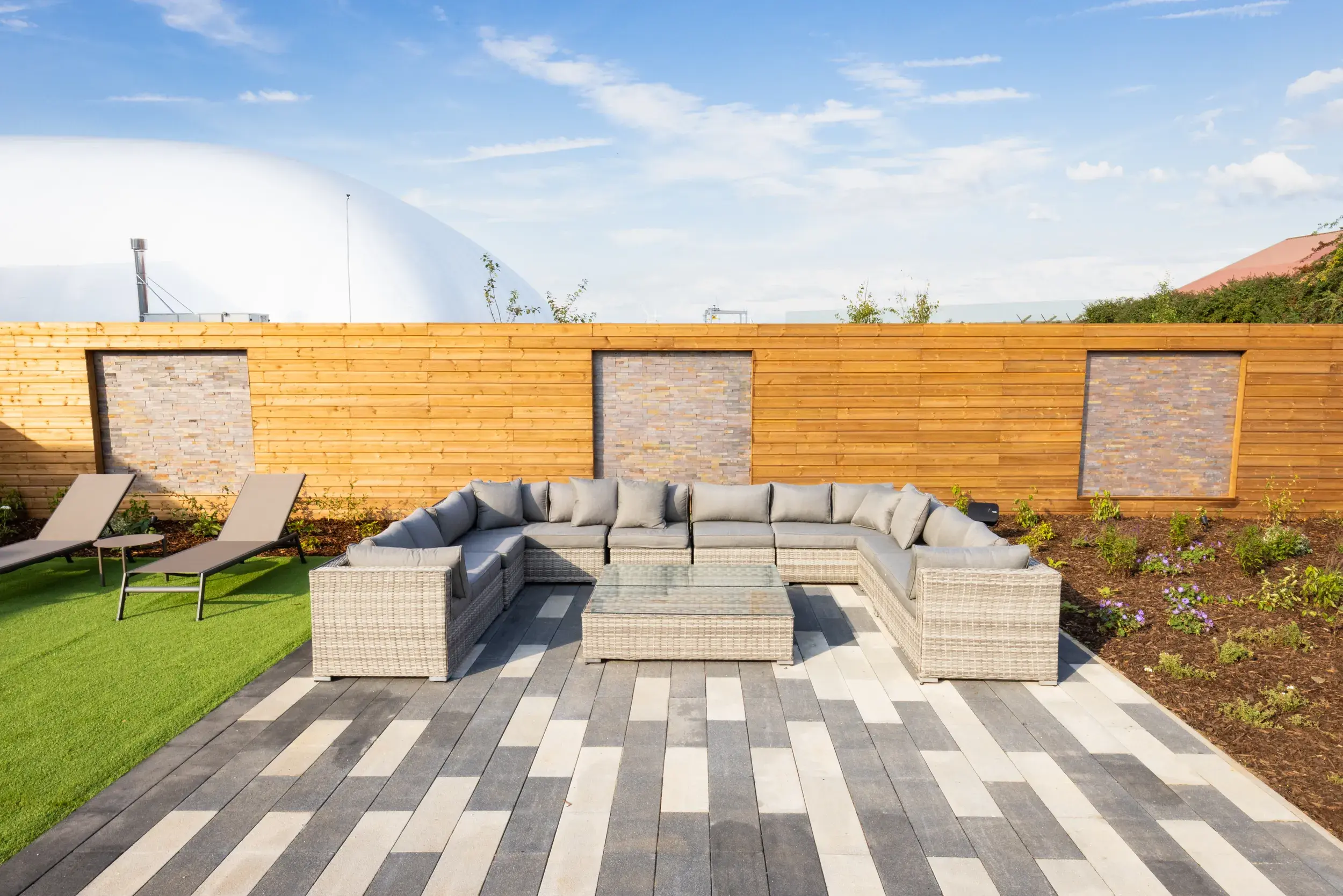 Seating area in the spa garden
