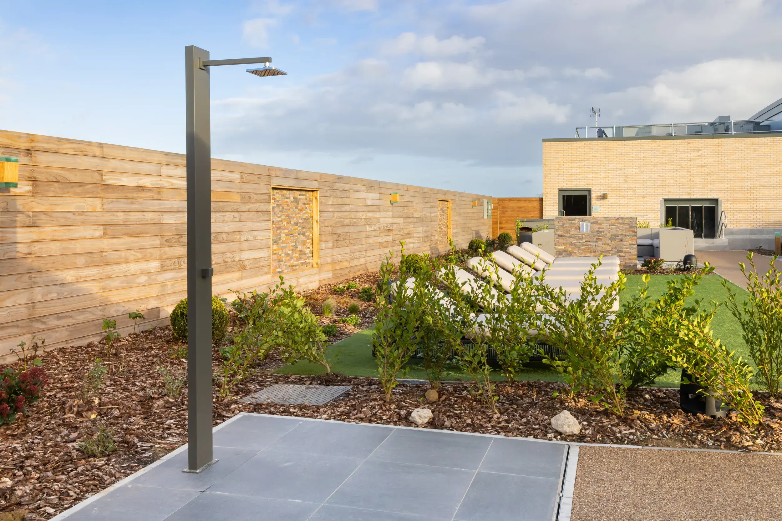 Outdoor spa garden seating area