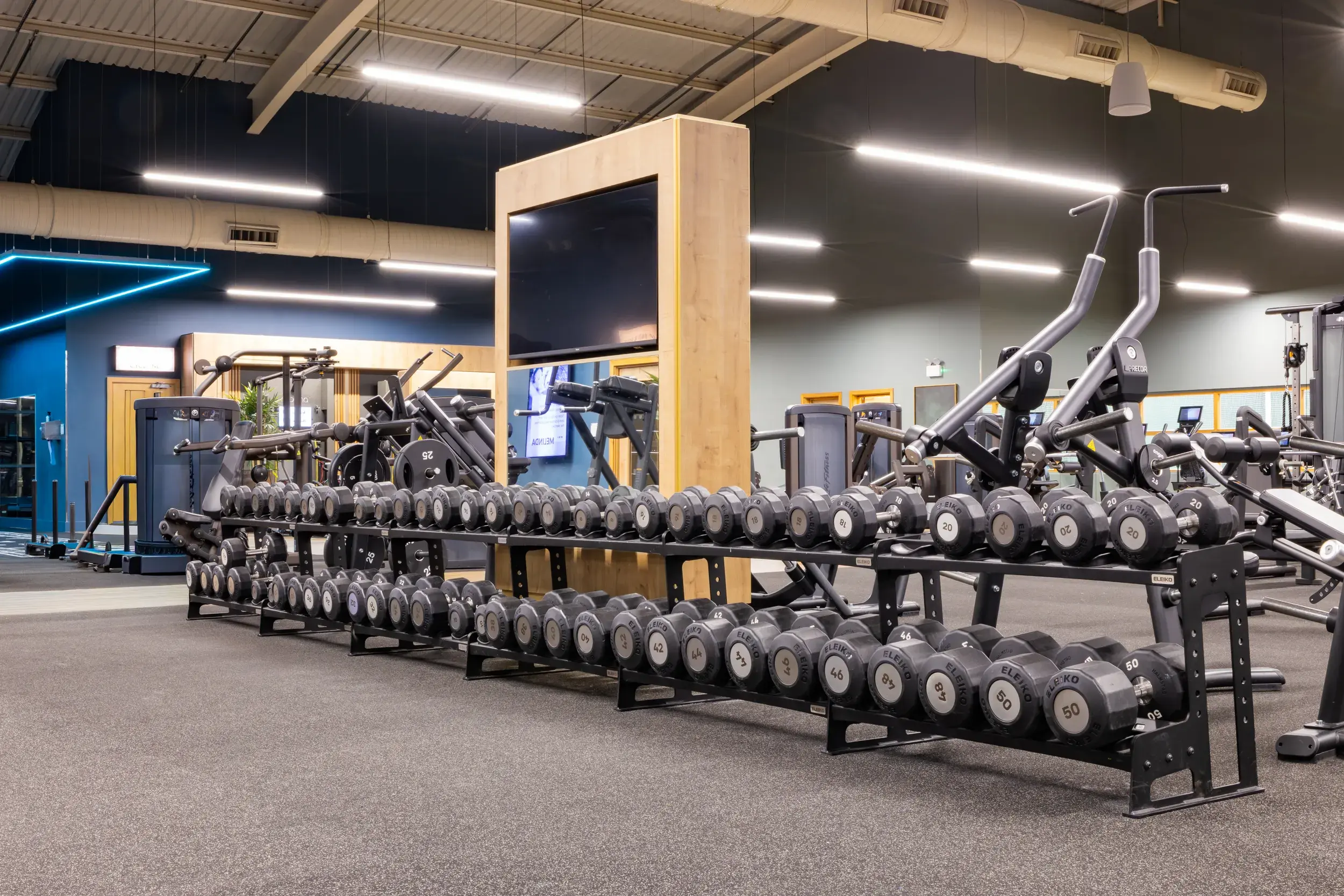 Weights area in the gym at Oxford
