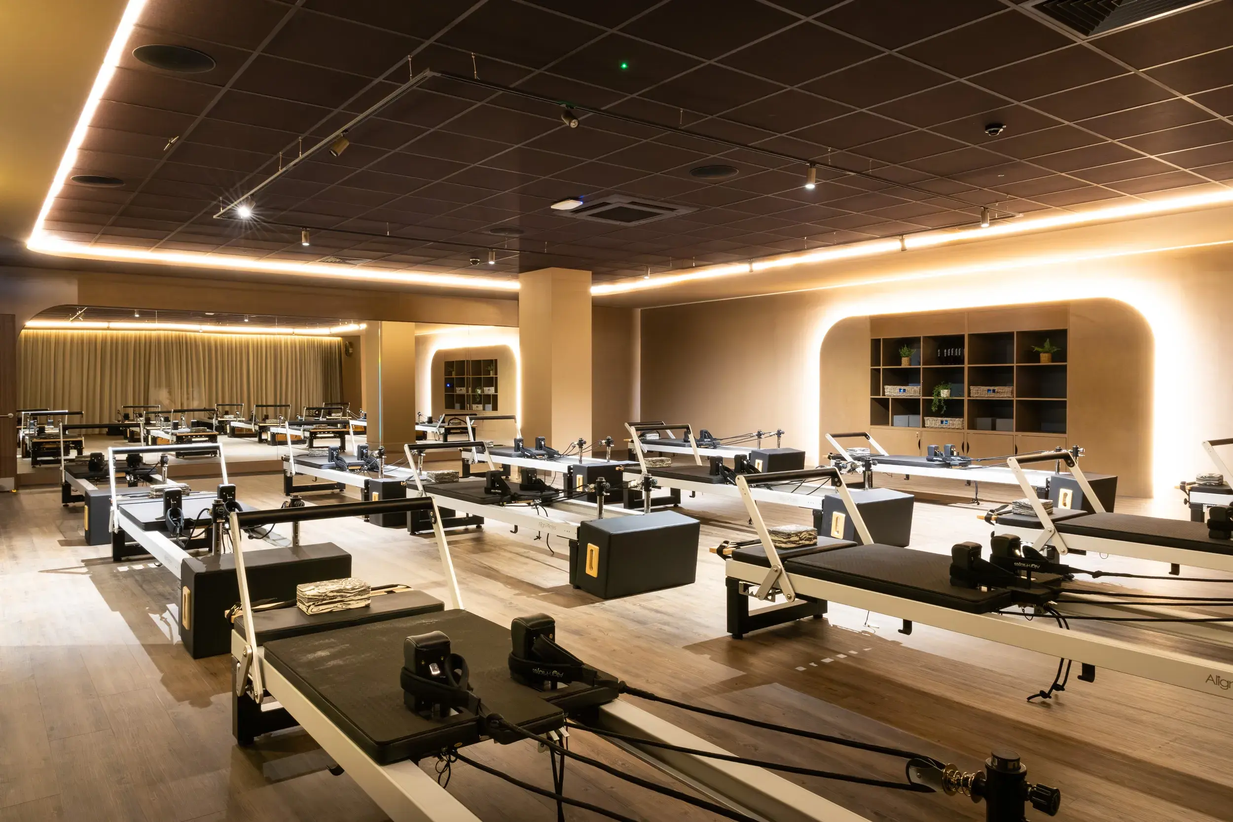 A sled track in the gym