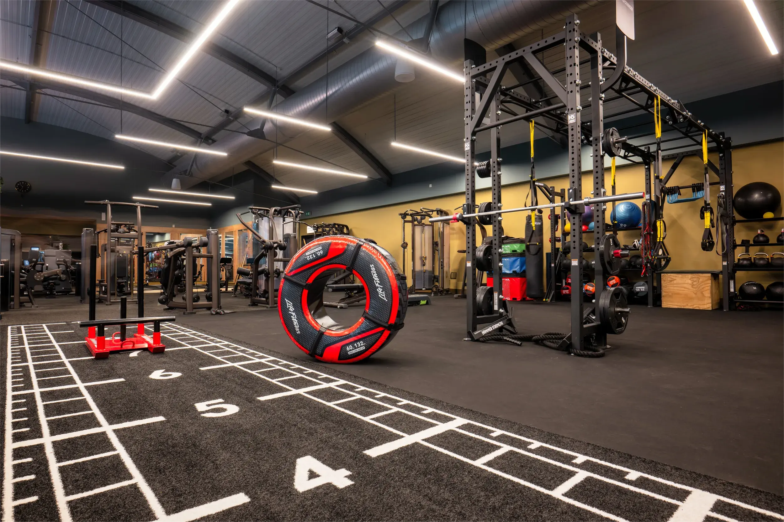 A sled track in the gym