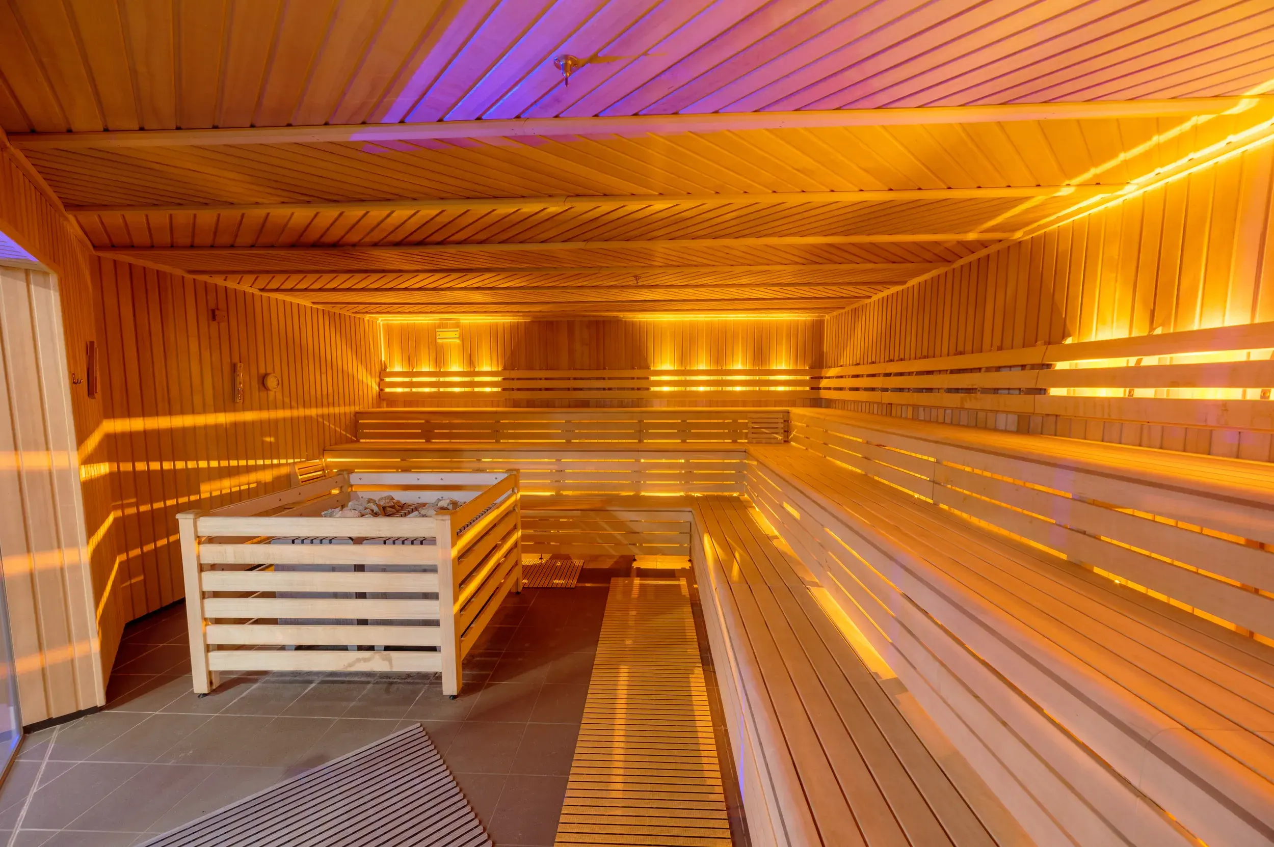 Indoor sauna at David Lloyd Bad Homburg