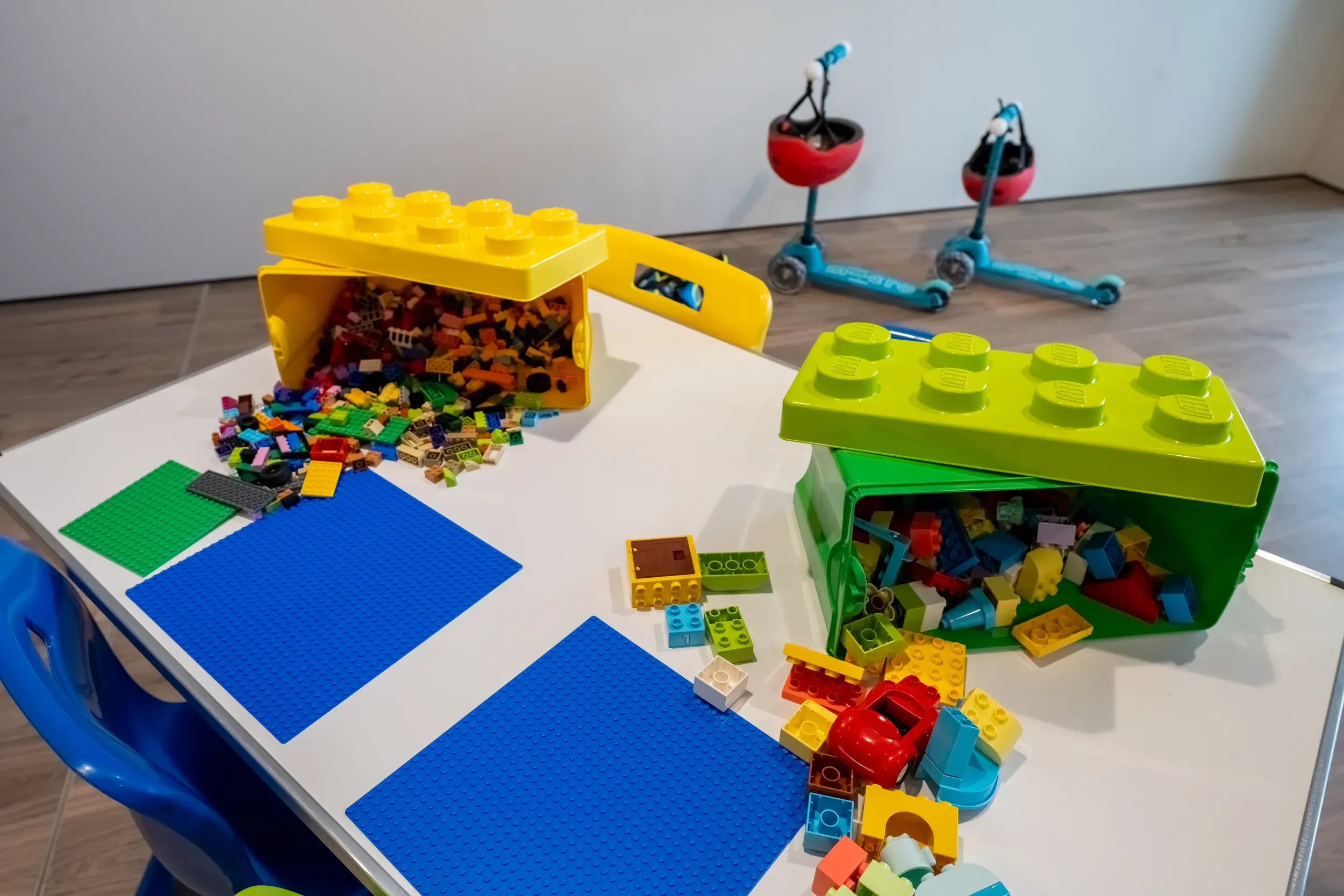  A table full of lego bricks